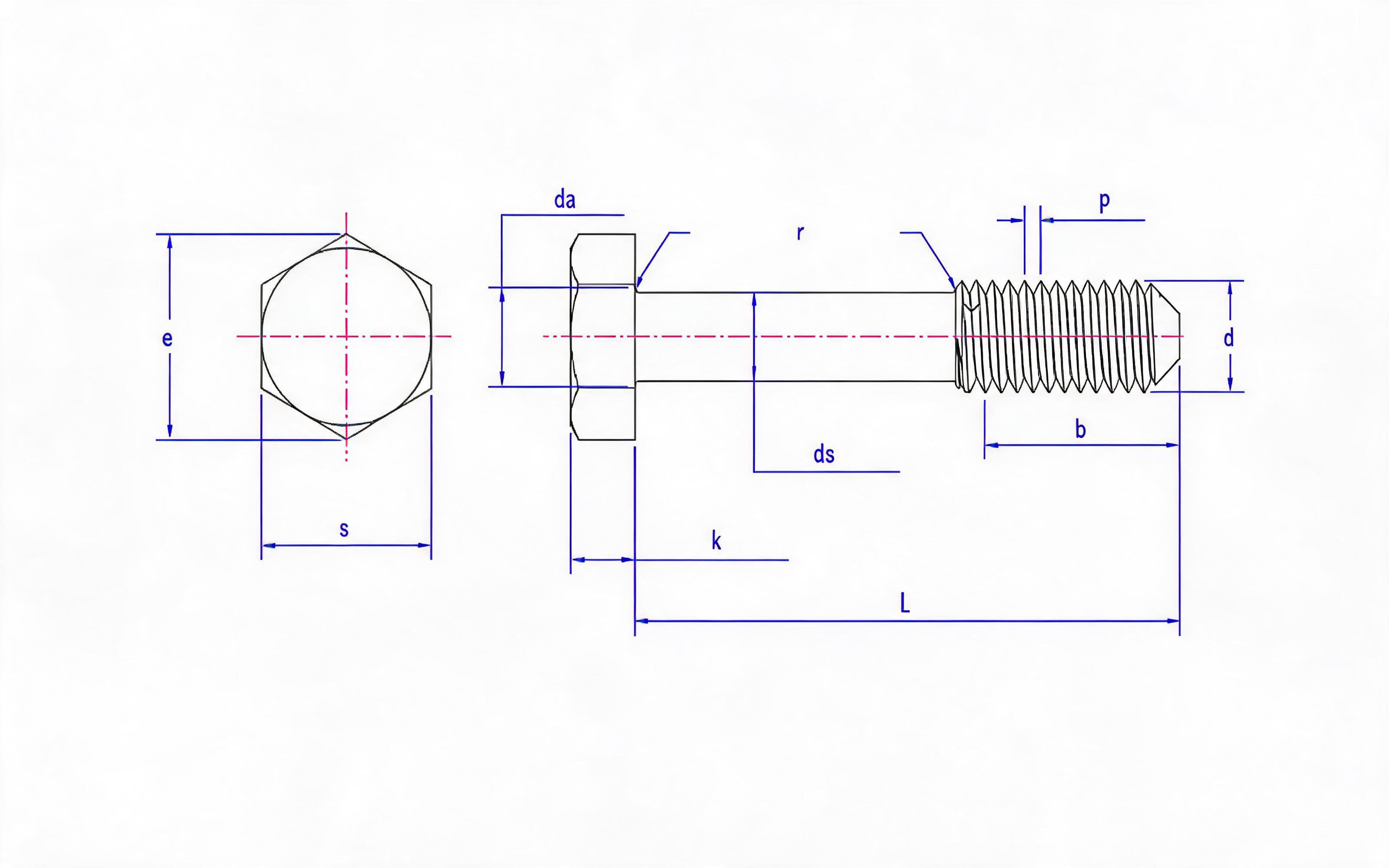 Hexagon head captive screw Standard Drawing