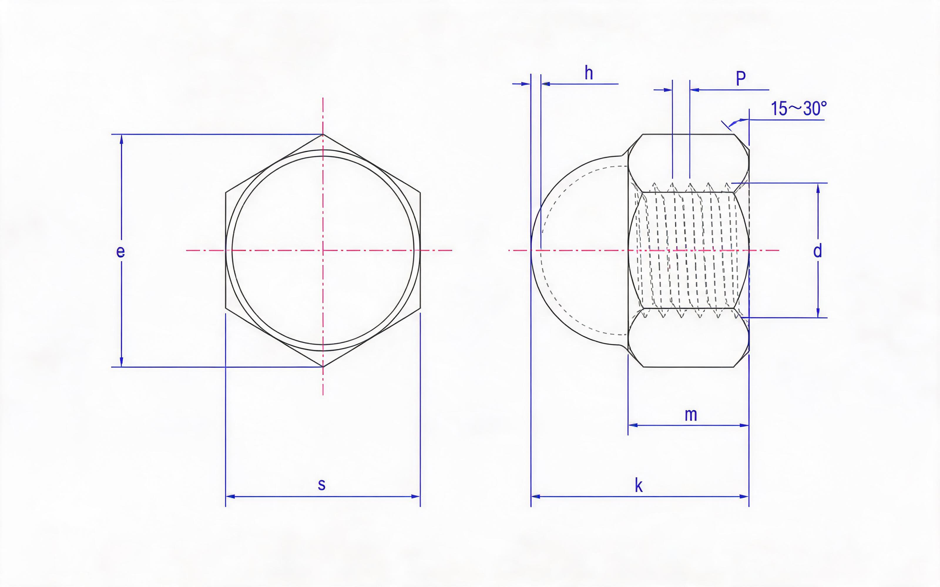 Modular cap nut Standard Drawing