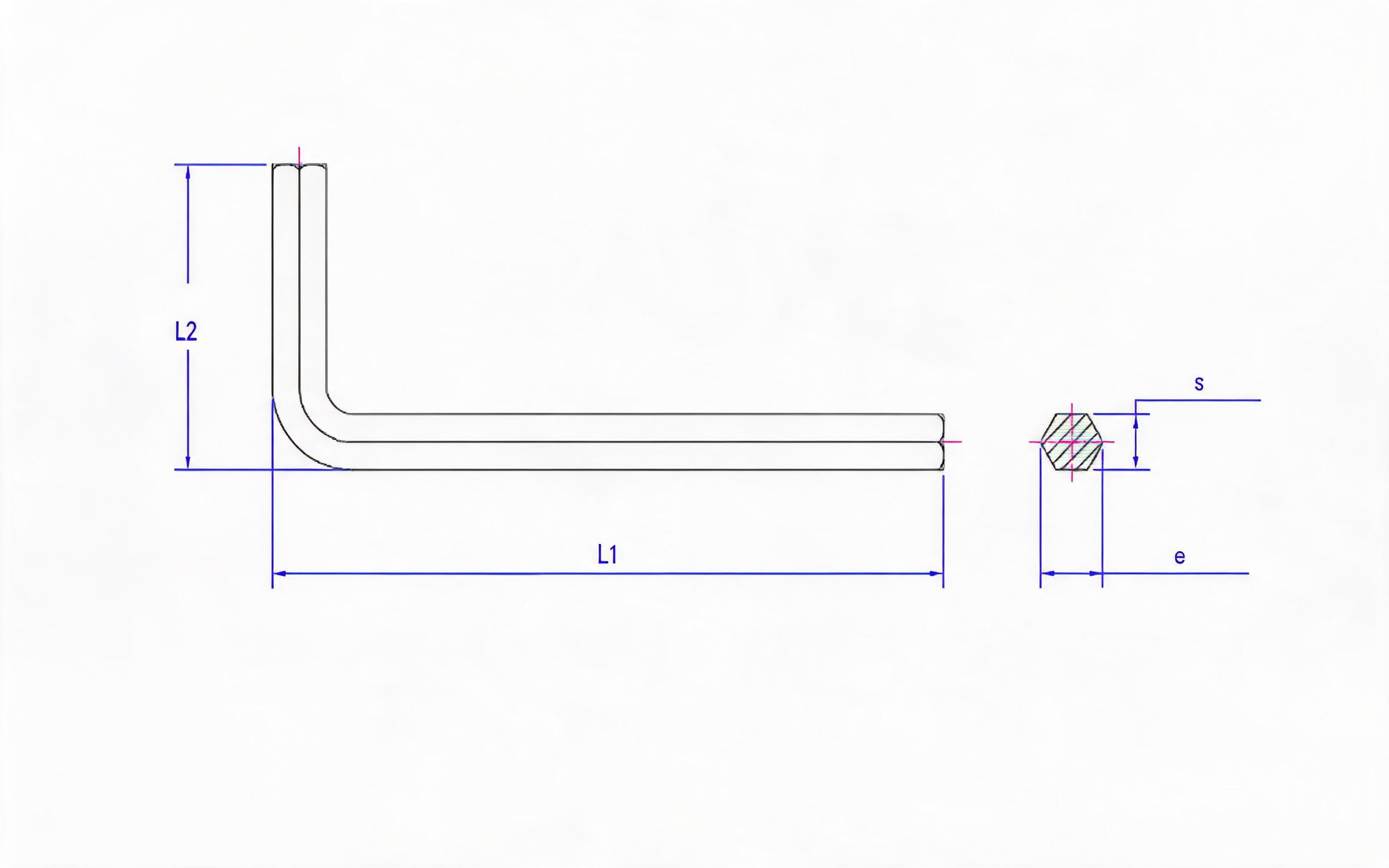 Standard Allen key Standard Drawing