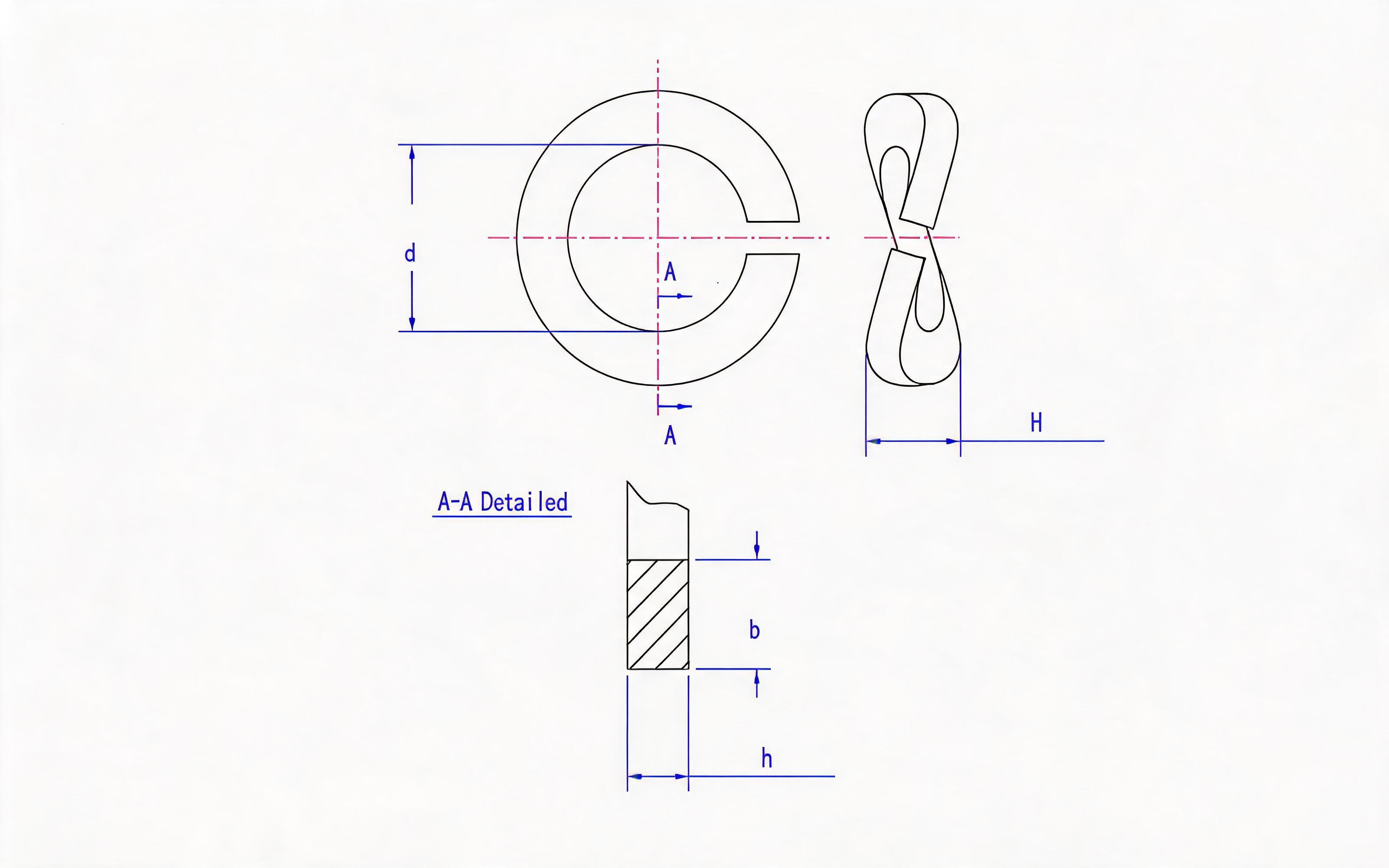 Belleville Spring Washer (Type B) Standard Drawing