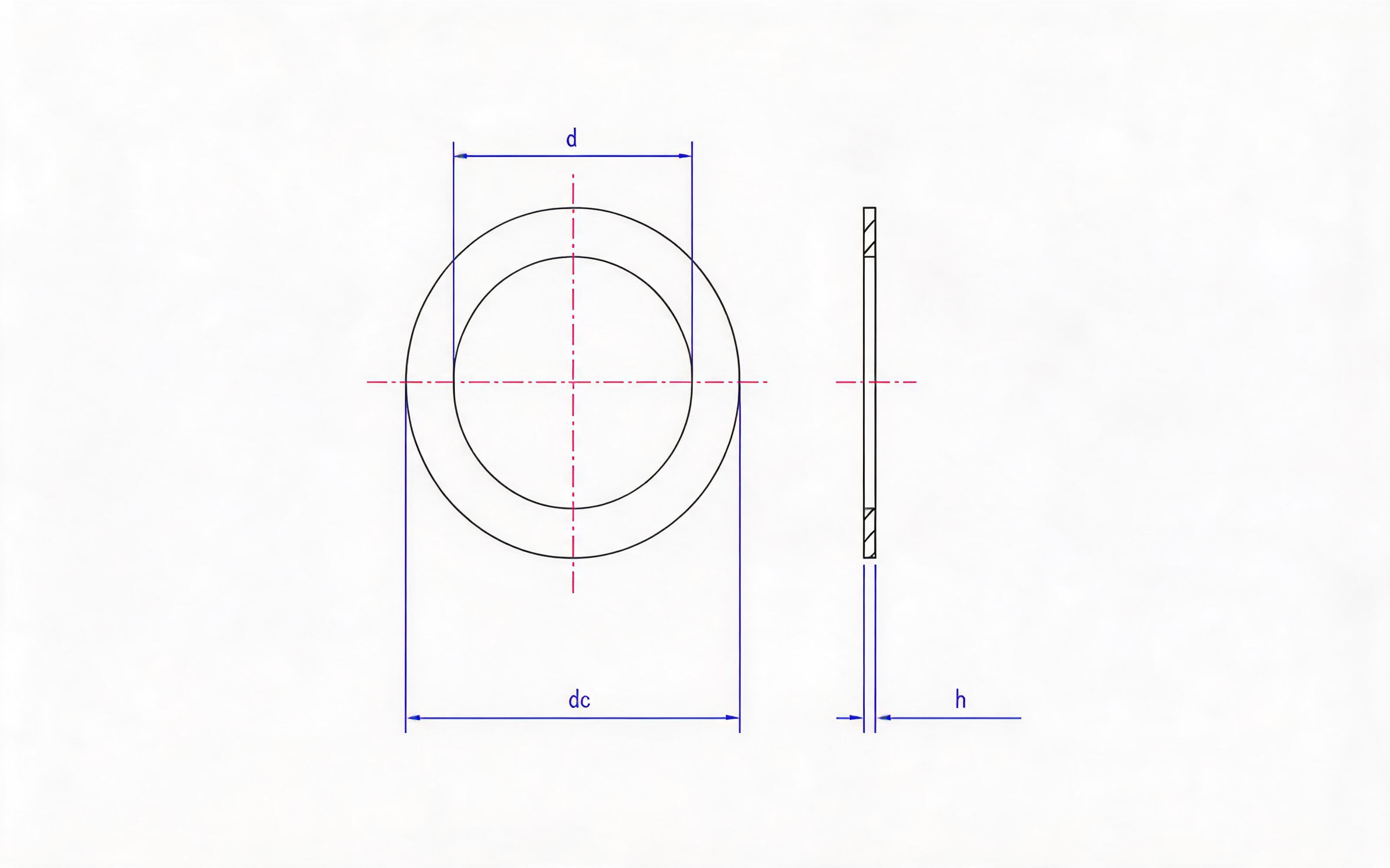 Type A large sealing washer (impregnated paper) Standard Drawing