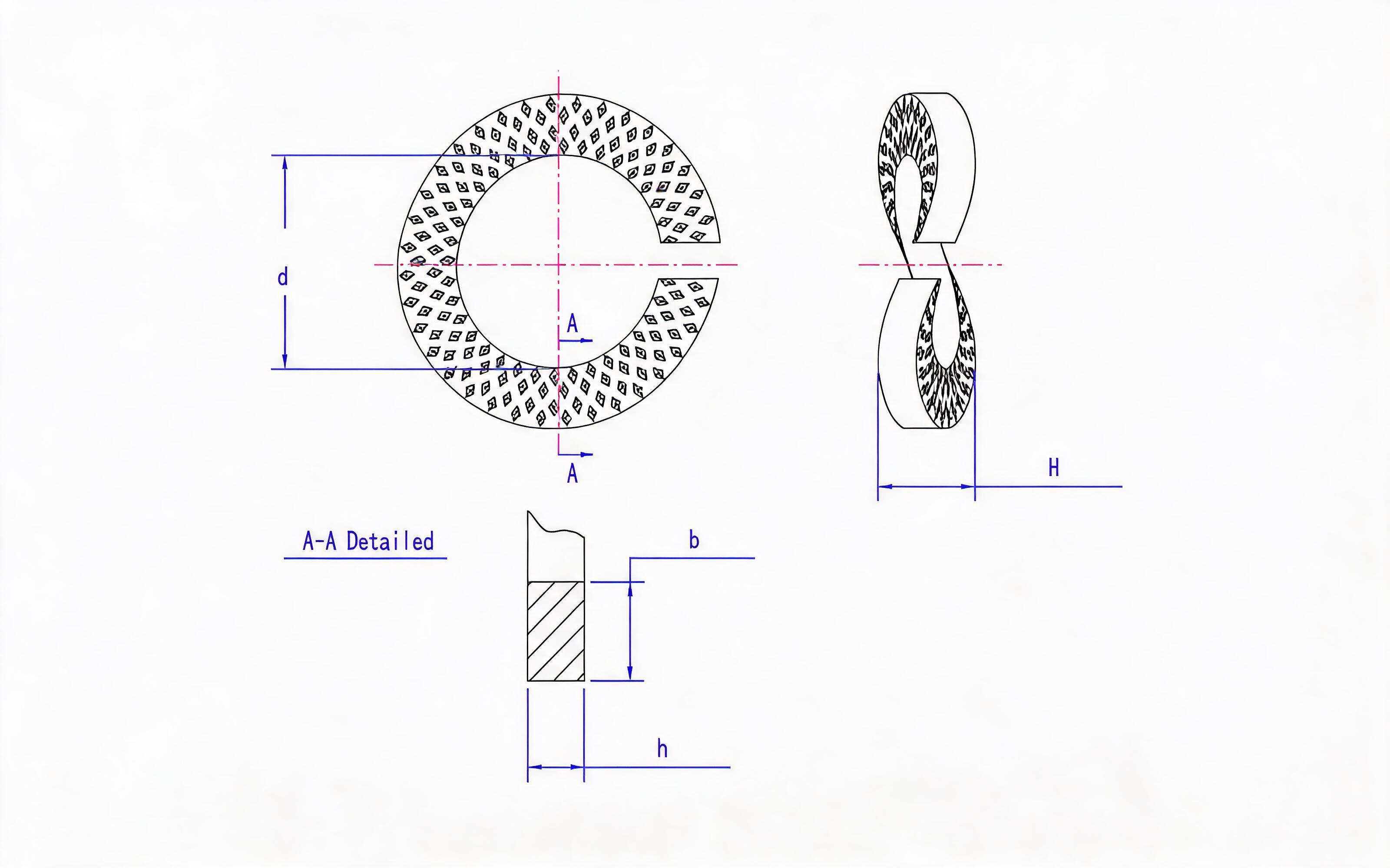 Table 1 (Enterprise Standard) of Pitted Wave Spring Washer Standard Drawing