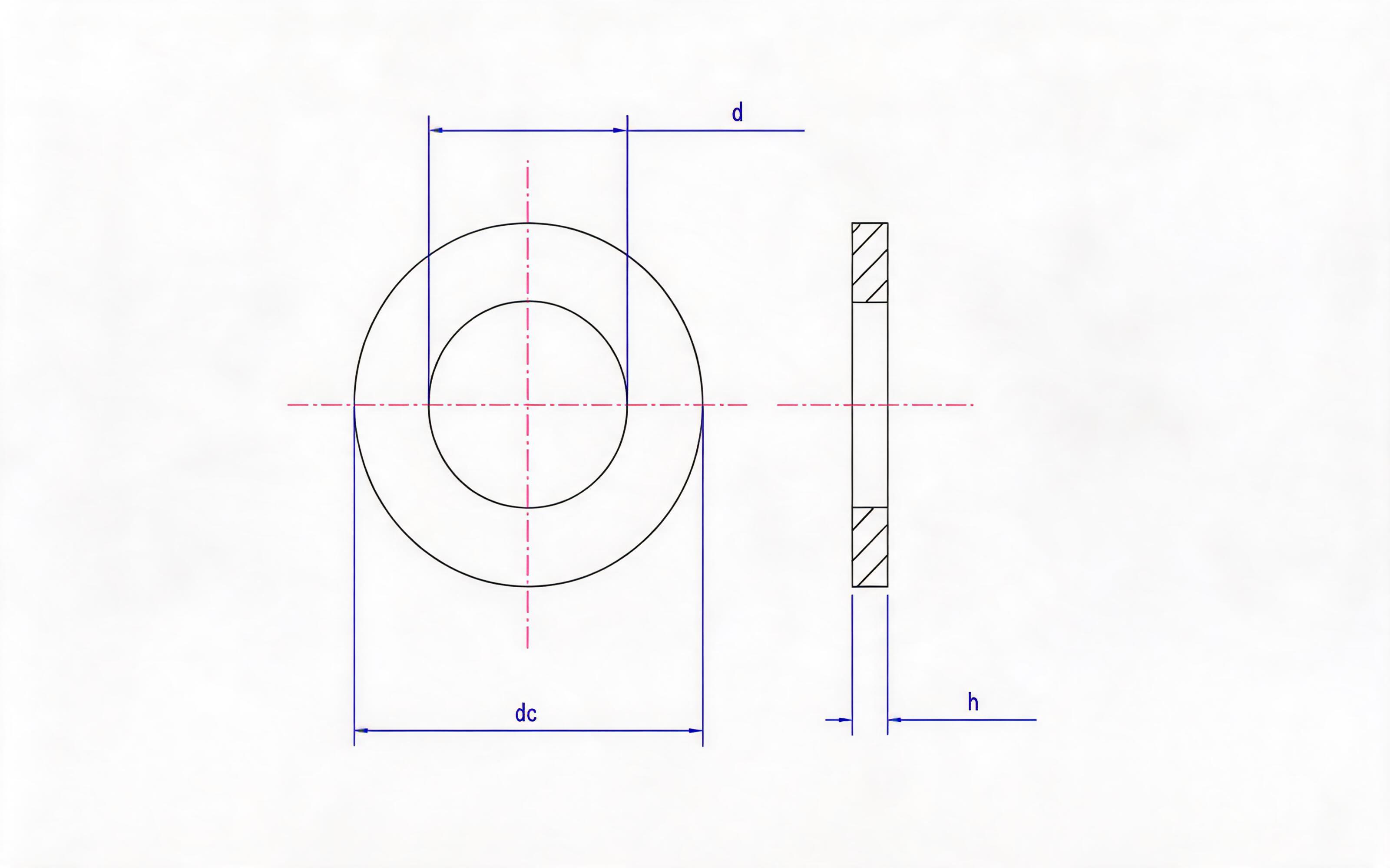 Type S (Small) Flat Washers for Screw and Washer Assemblies Standard Drawing