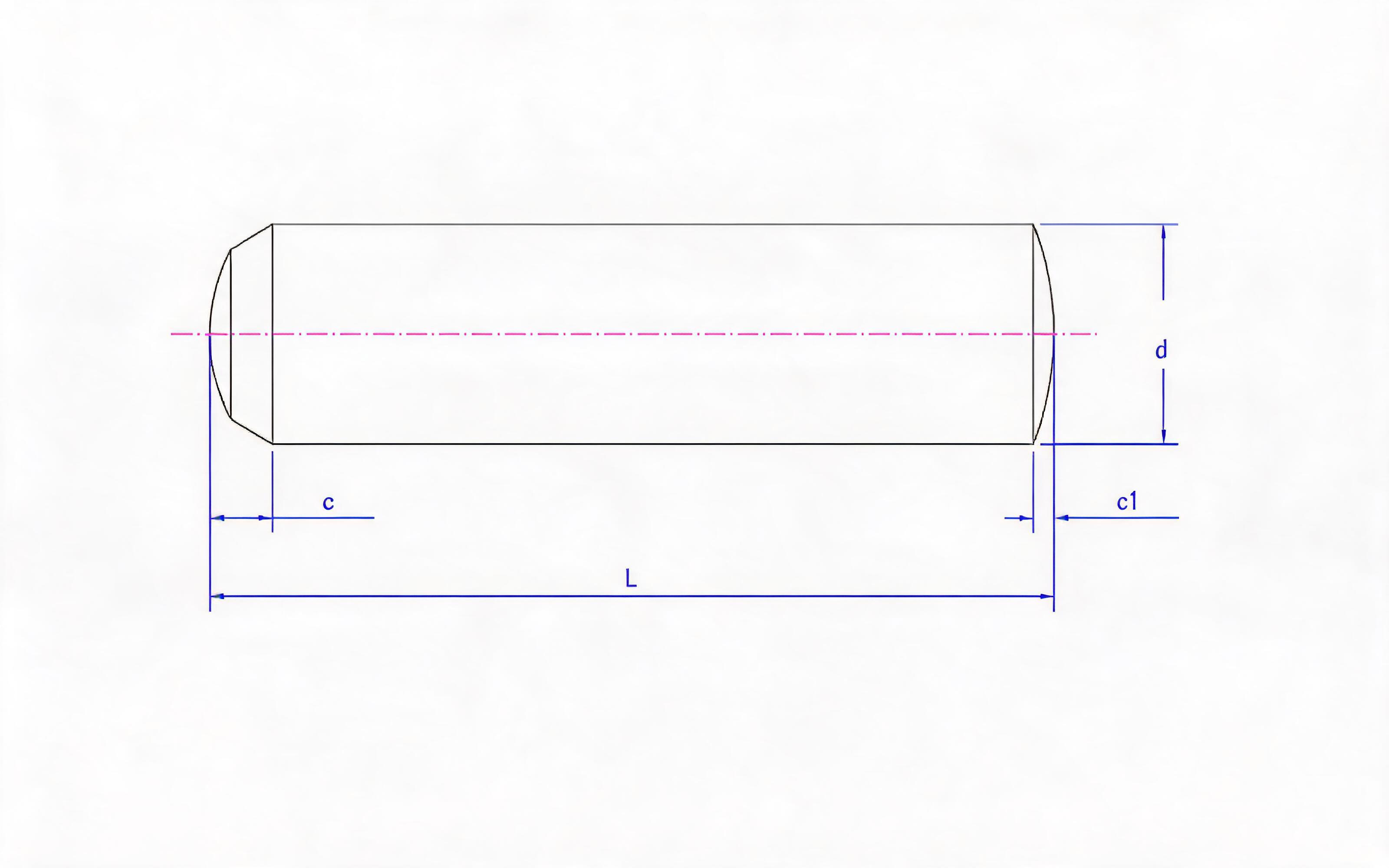 Type A cylindrical pin Standard Drawing