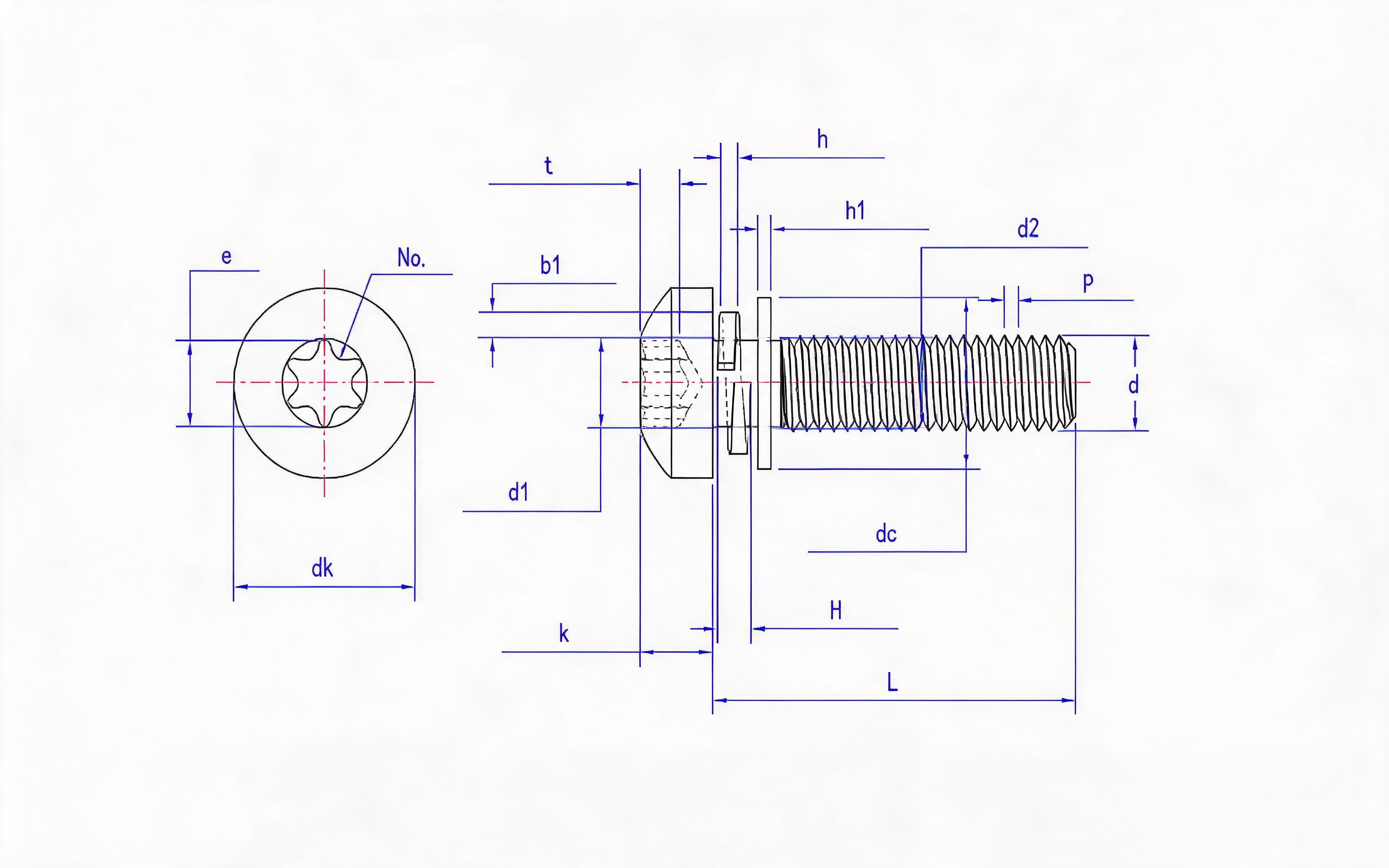 Combination of box groove panhead screw, small flat washer and spring washer (enterprise standard) Standard Drawing