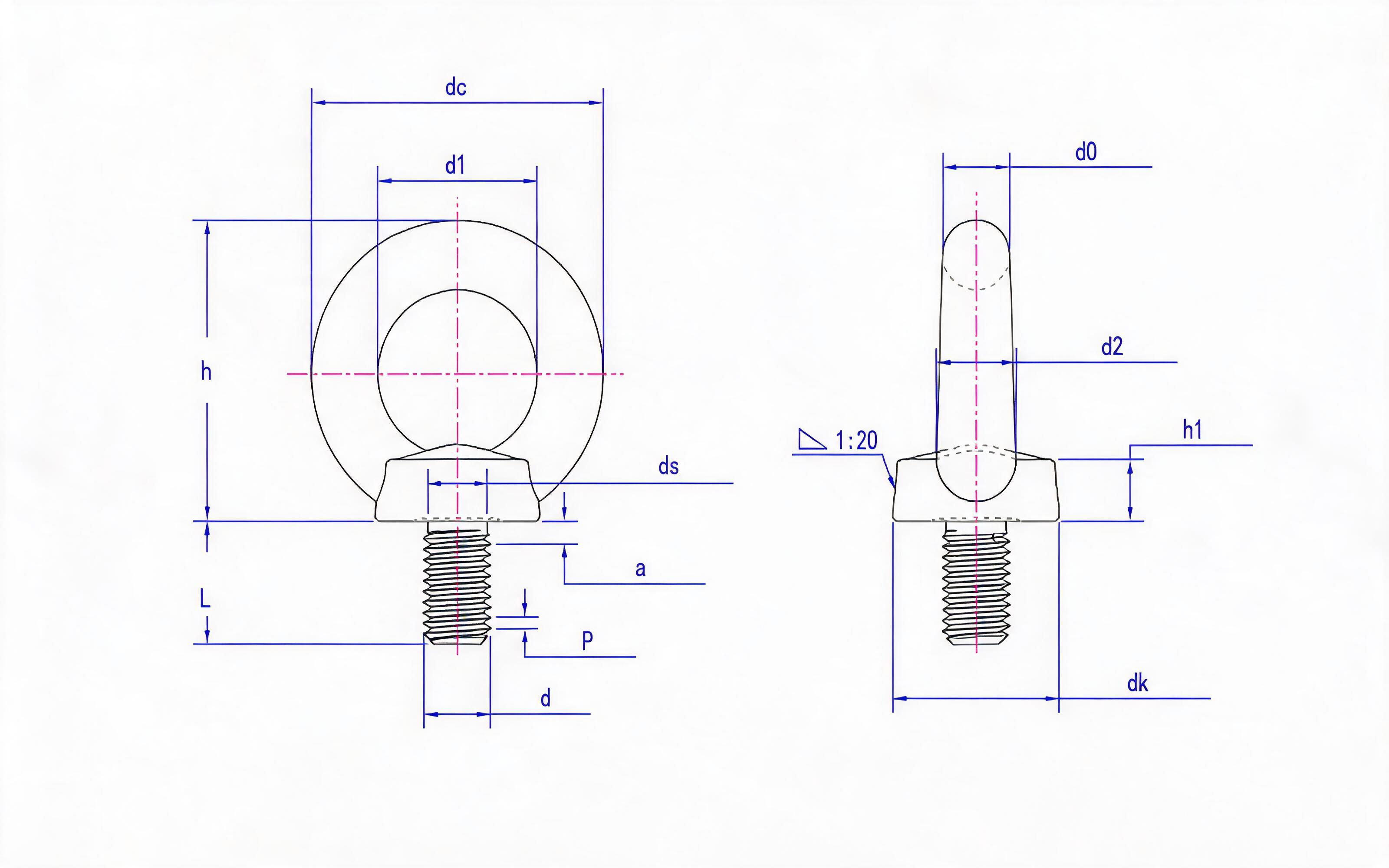 Eye screw Standard Drawing
