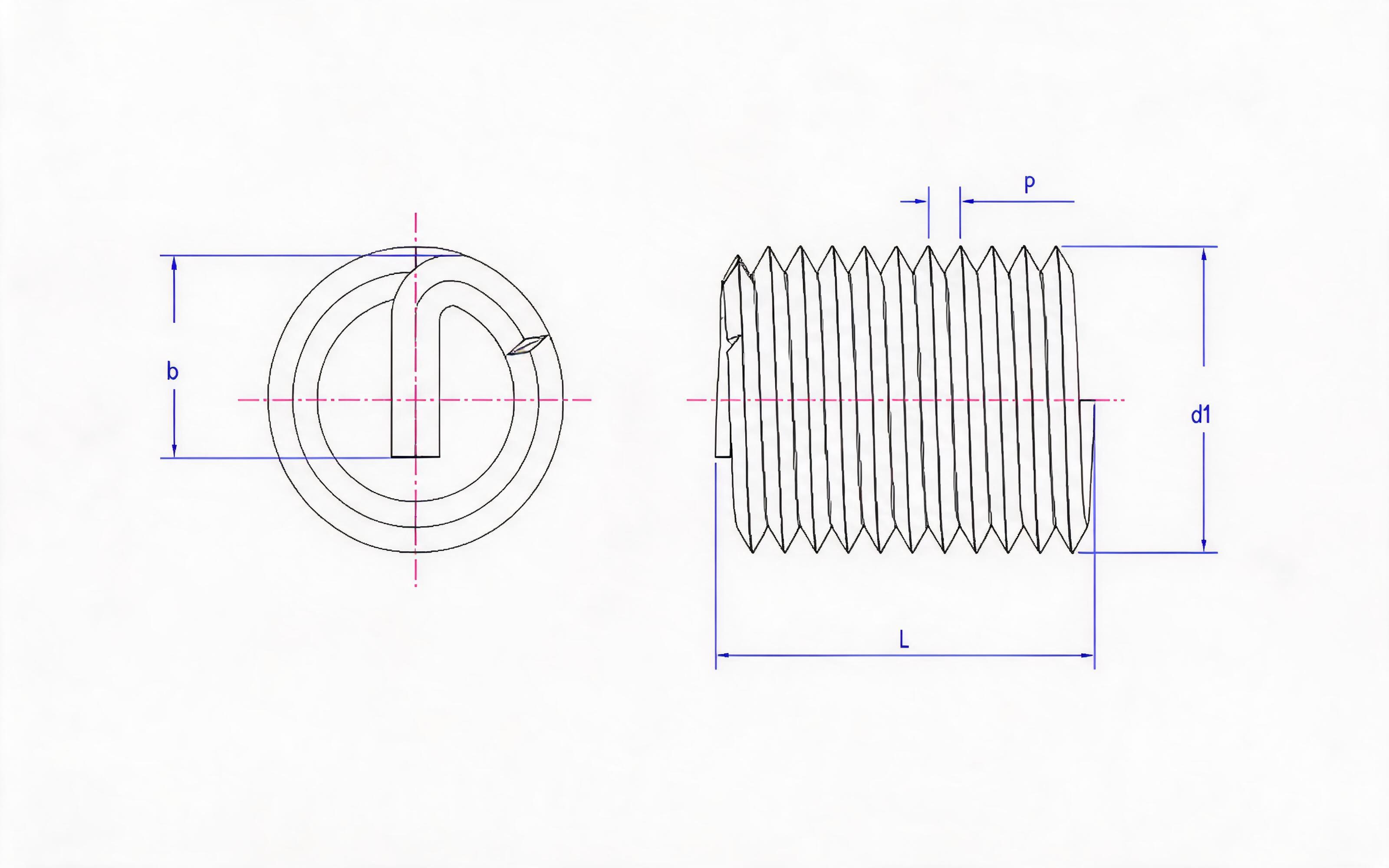 Ordinary ultra-fine thread steel wire thread sleeve Standard Drawing