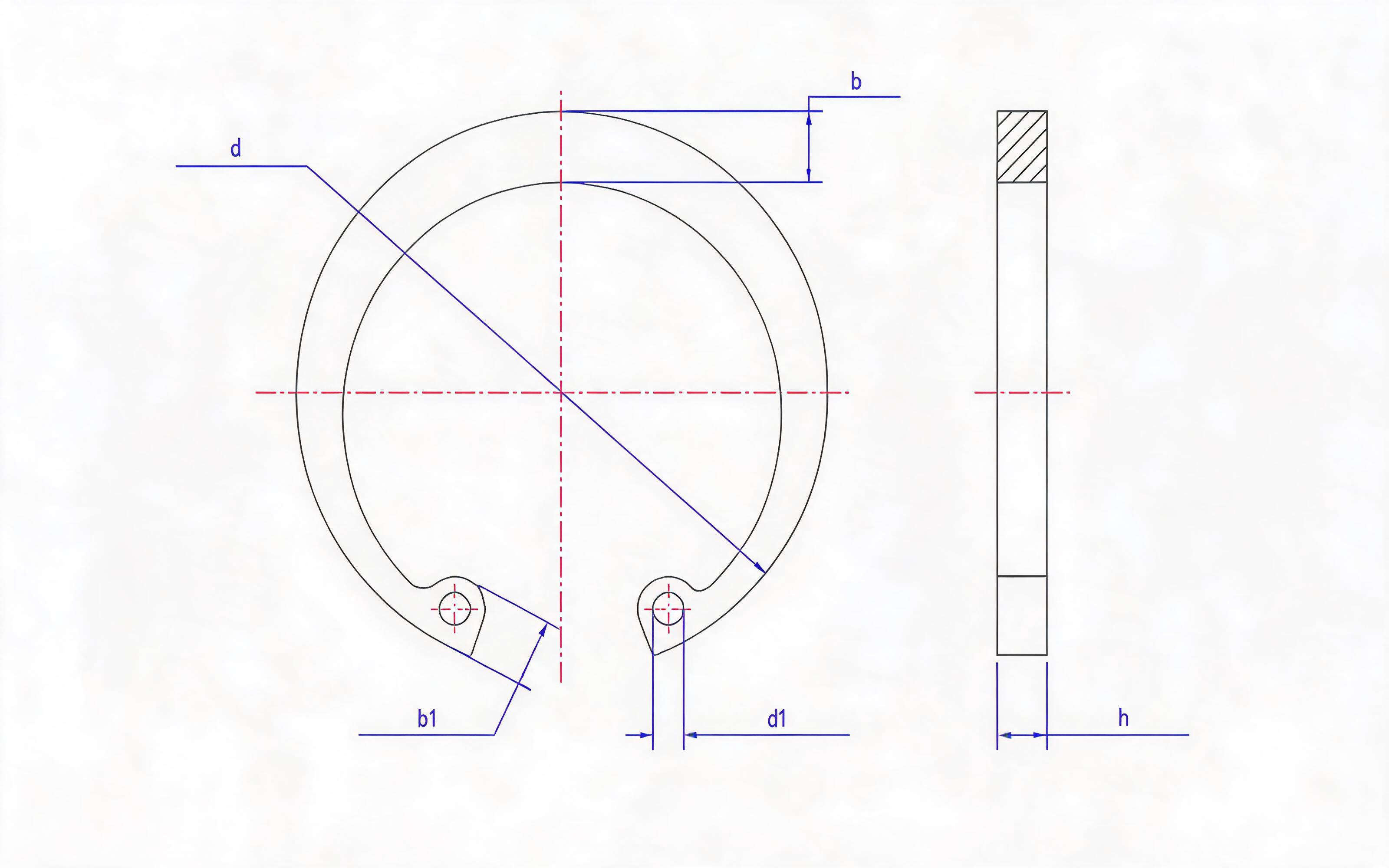 Clamp spring for heavy hole (Fig. 1, d ≤ 300mm) Standard Drawing
