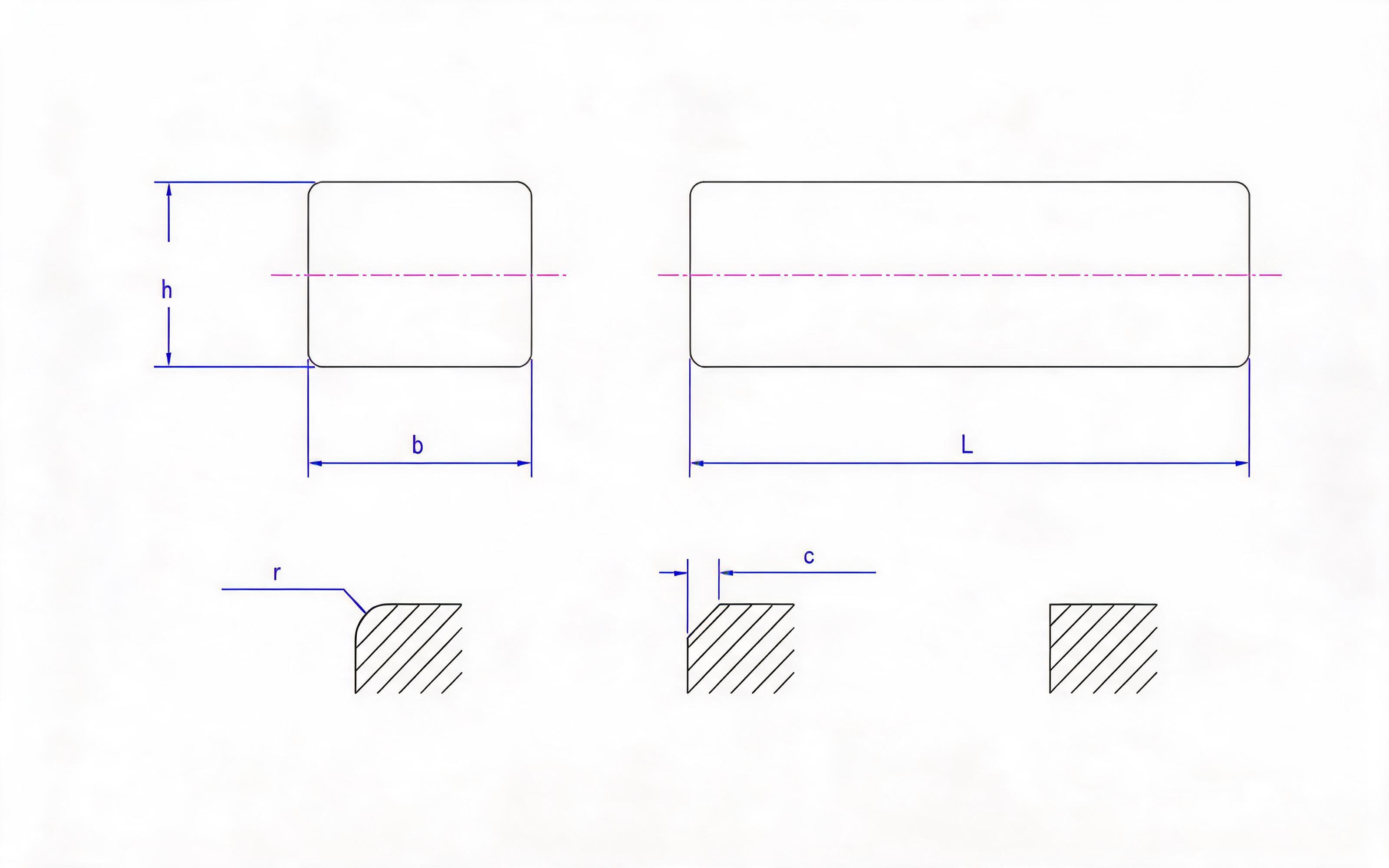 Rectangular key Standard Drawing