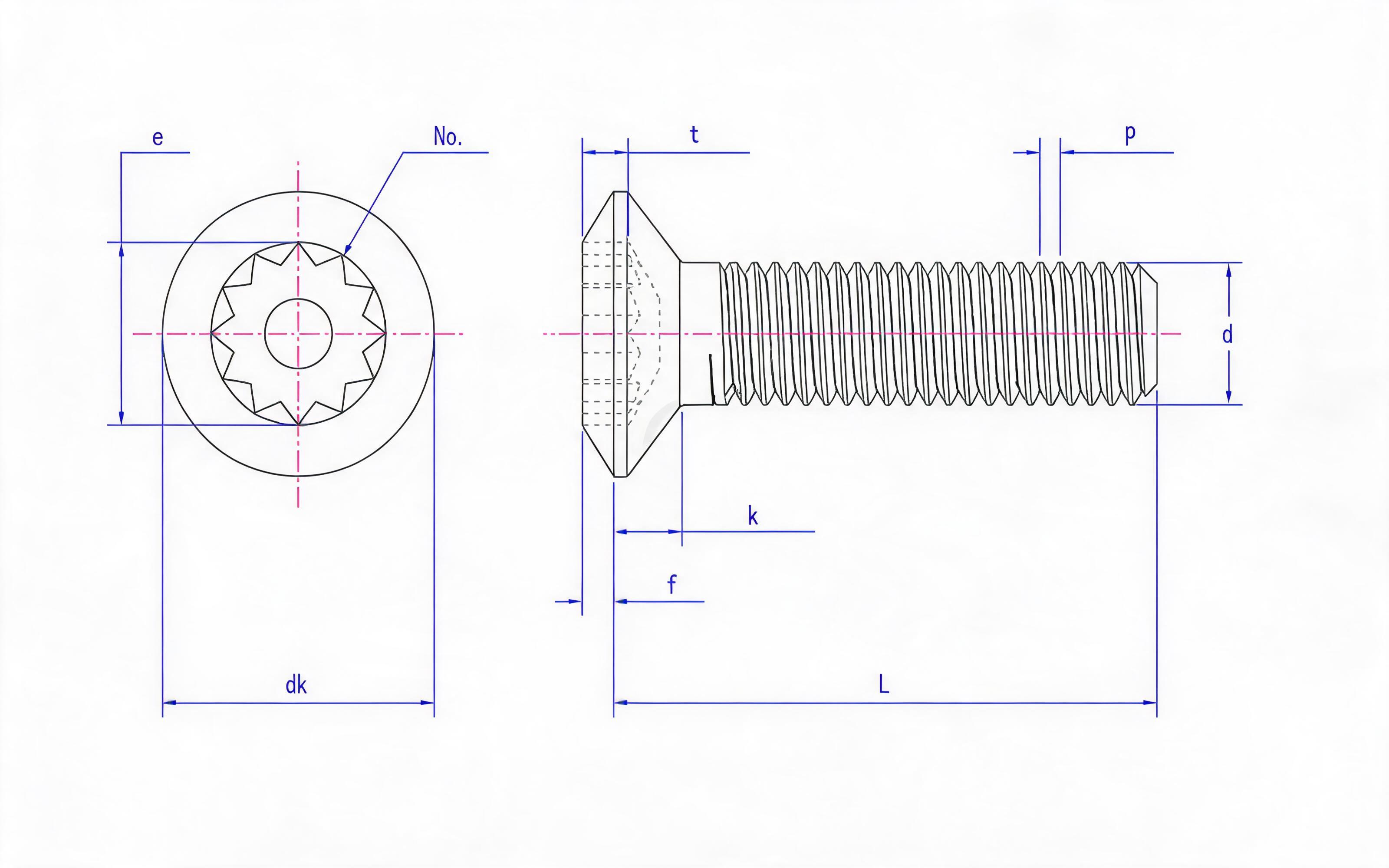 RAISED SOCKET HEAD SCREW Standard Drawing
