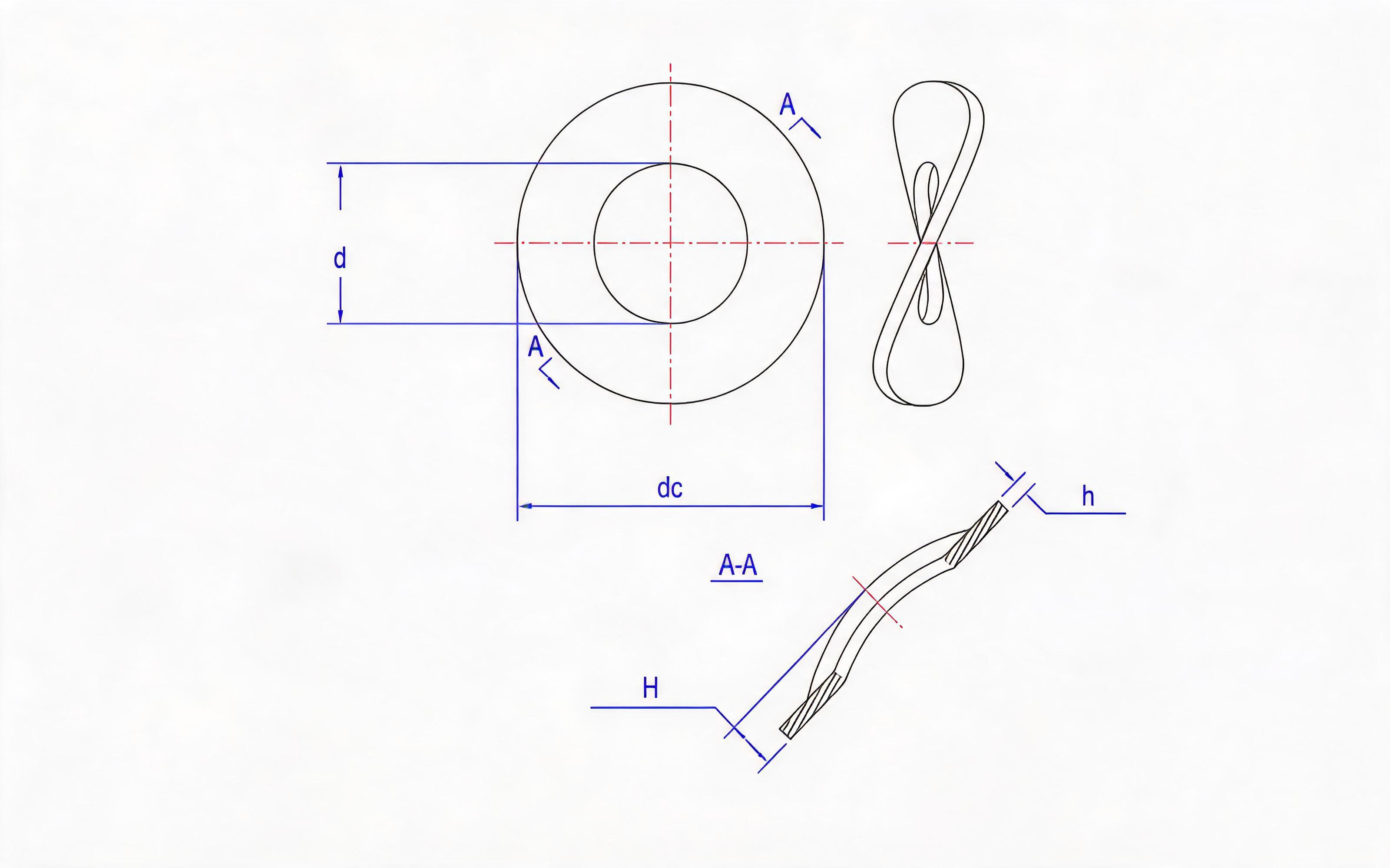 Wave spring washers  Standard Drawing