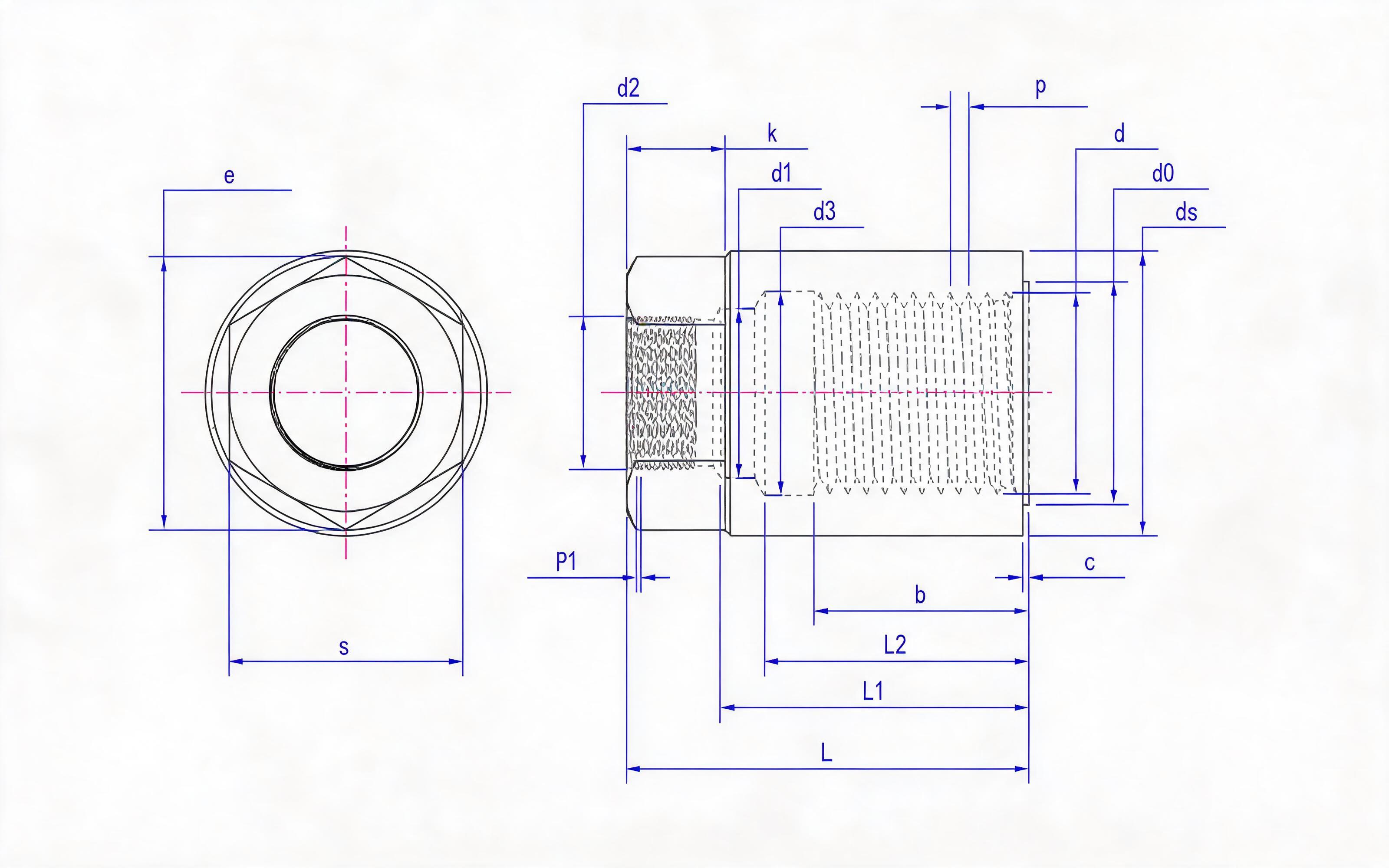 CP Cover Nut (d ≥ 64mm) Table 2 Standard Drawing