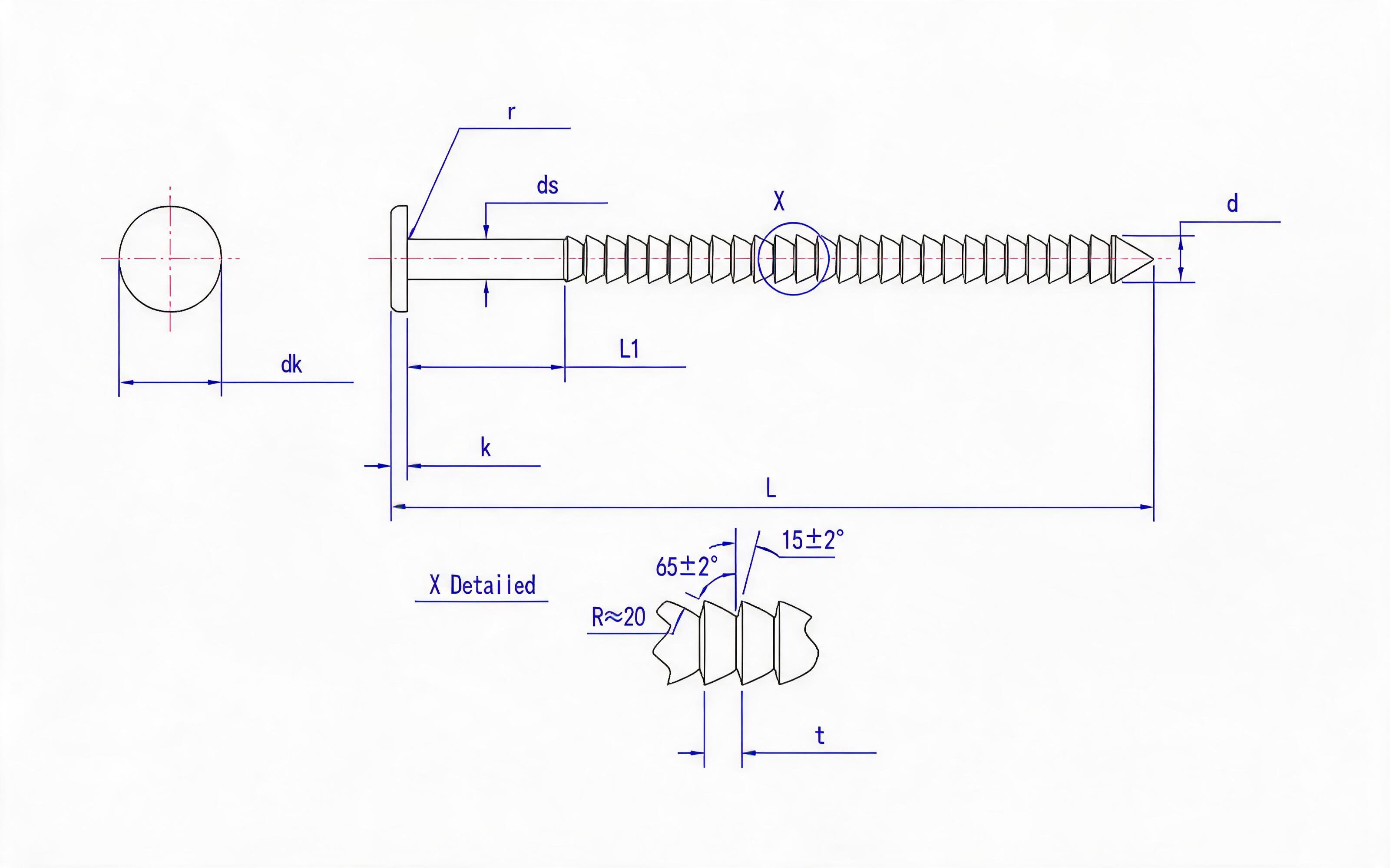 Ring shank stud Standard Drawing