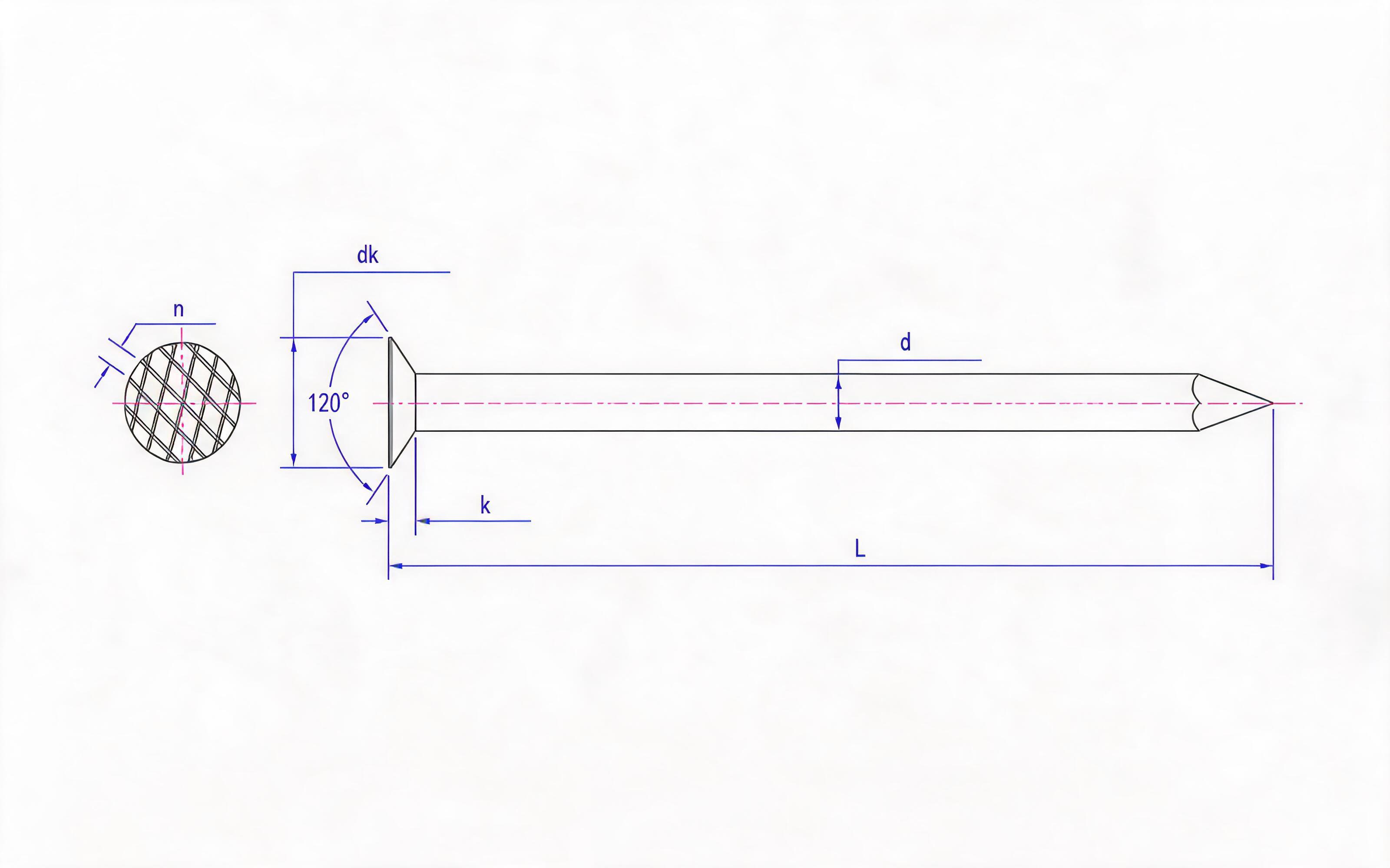 Countersunk Studs with 120 ° Embossed Cap Table A.2 Standard Drawing