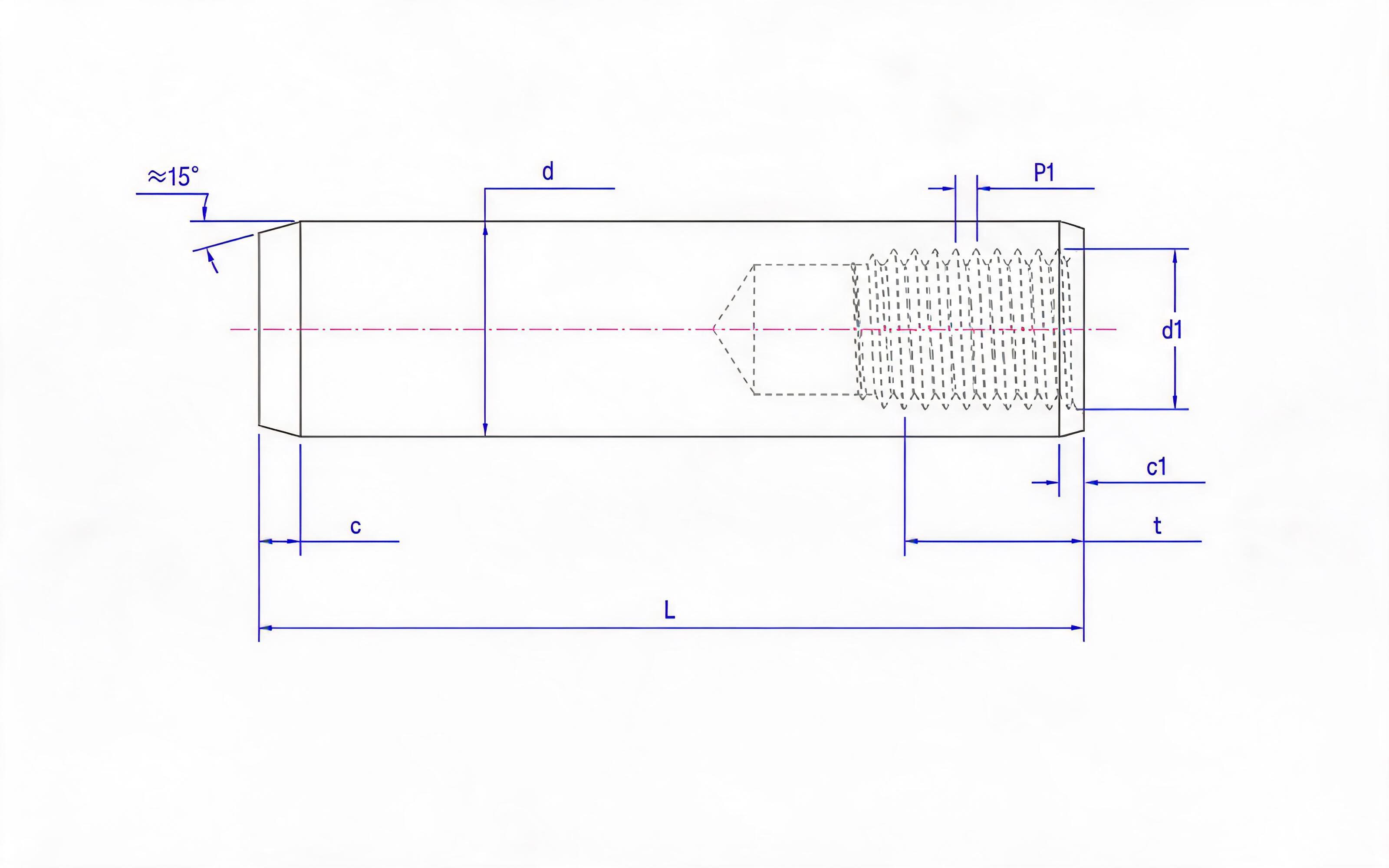 Female cylindrical pin (Type B) Standard Drawing