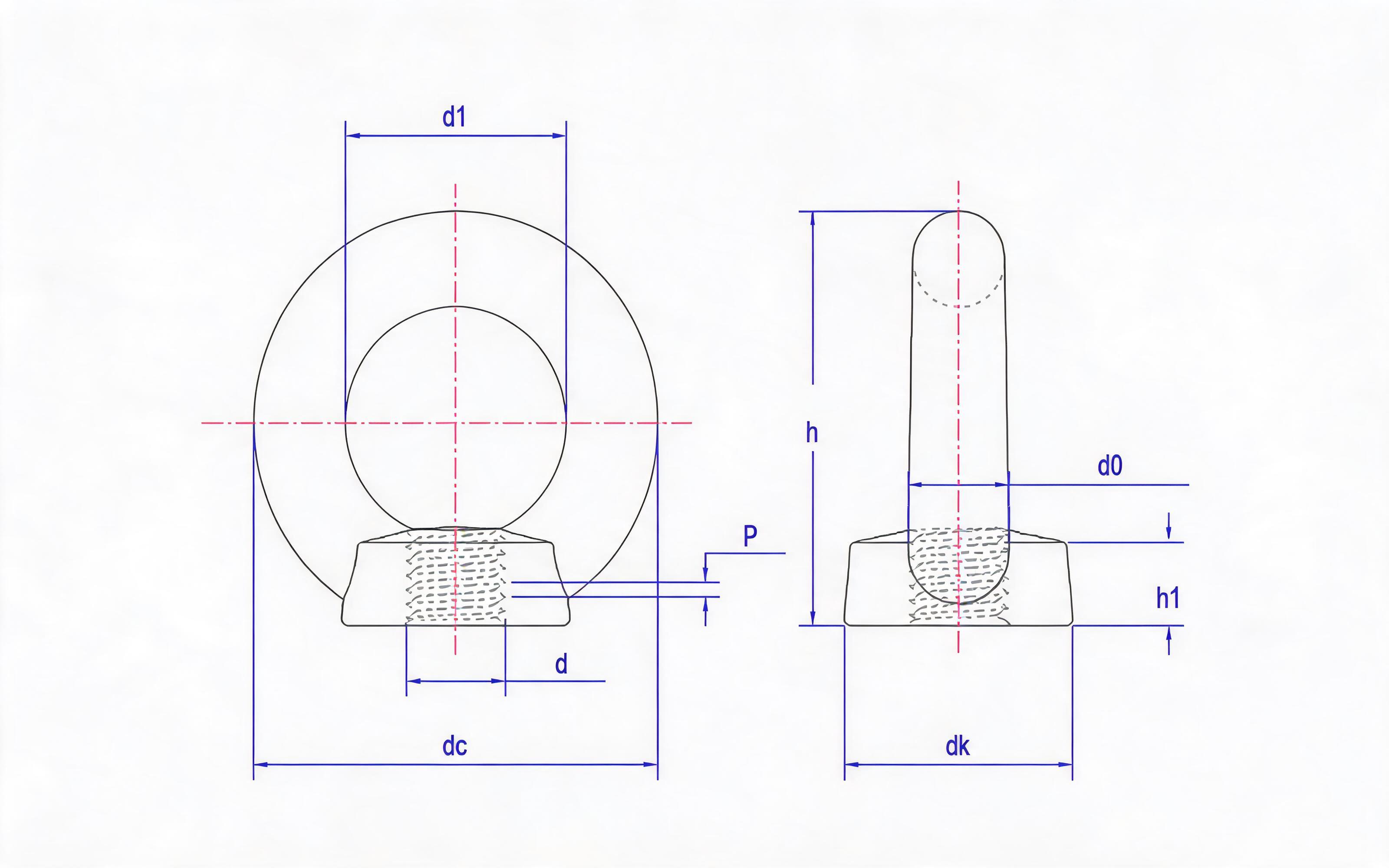 Eye nut Standard Drawing