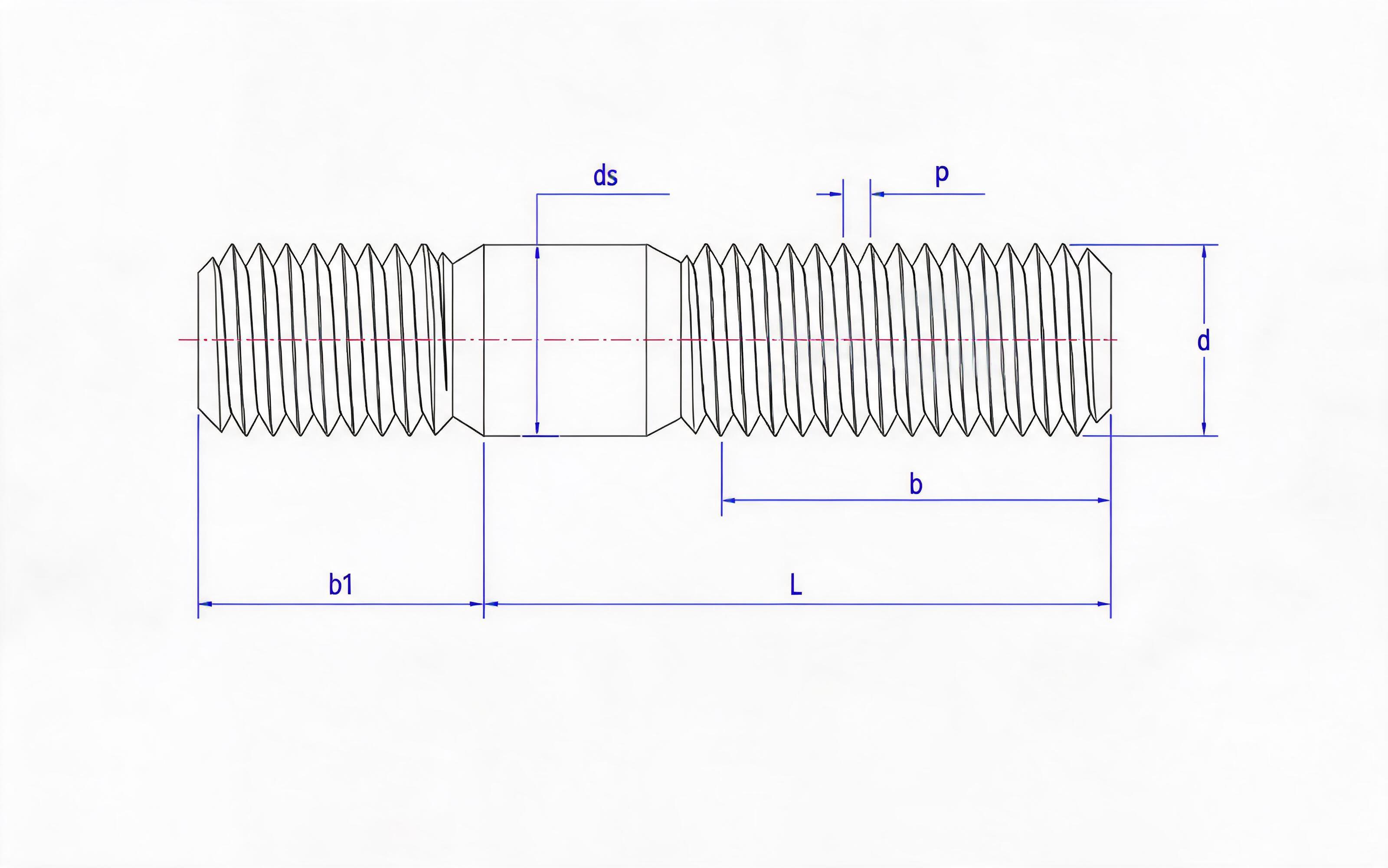 Stud b1=2d (Type A) Standard Drawing