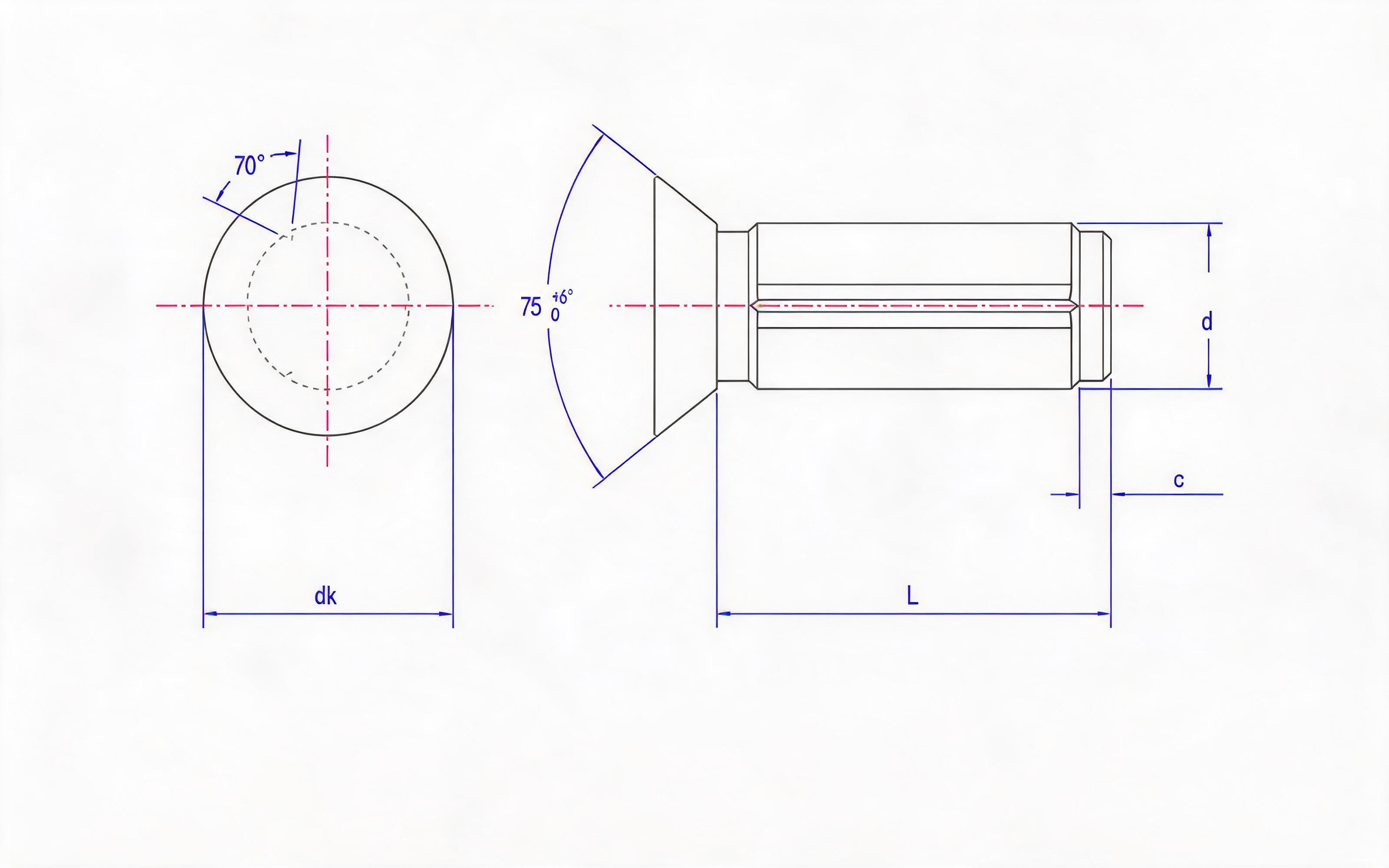 COUNTERSUNK SLOTTED PIN (TYPE B) Standard Drawing