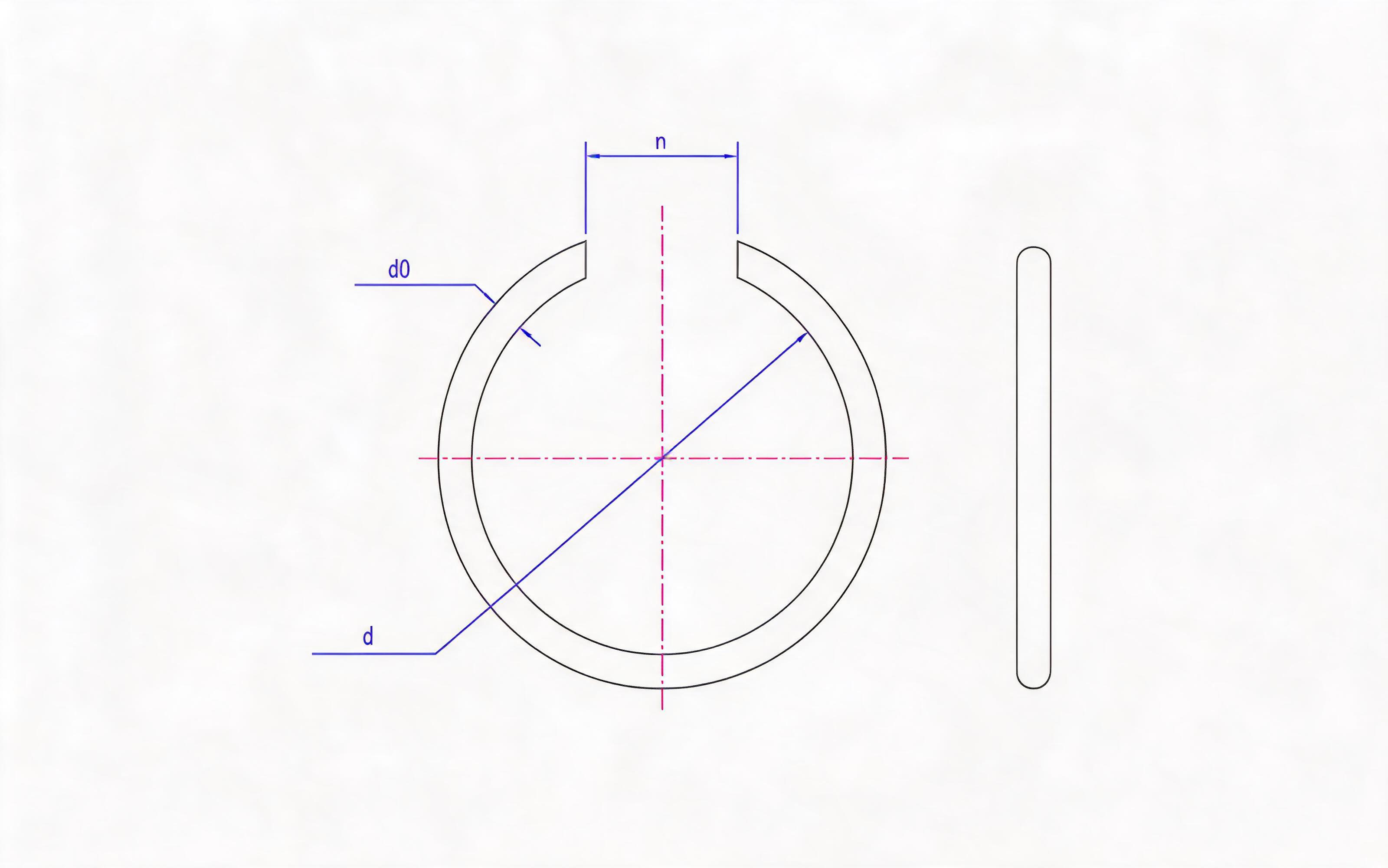 Wire retainer (snap ring) Standard Drawing
