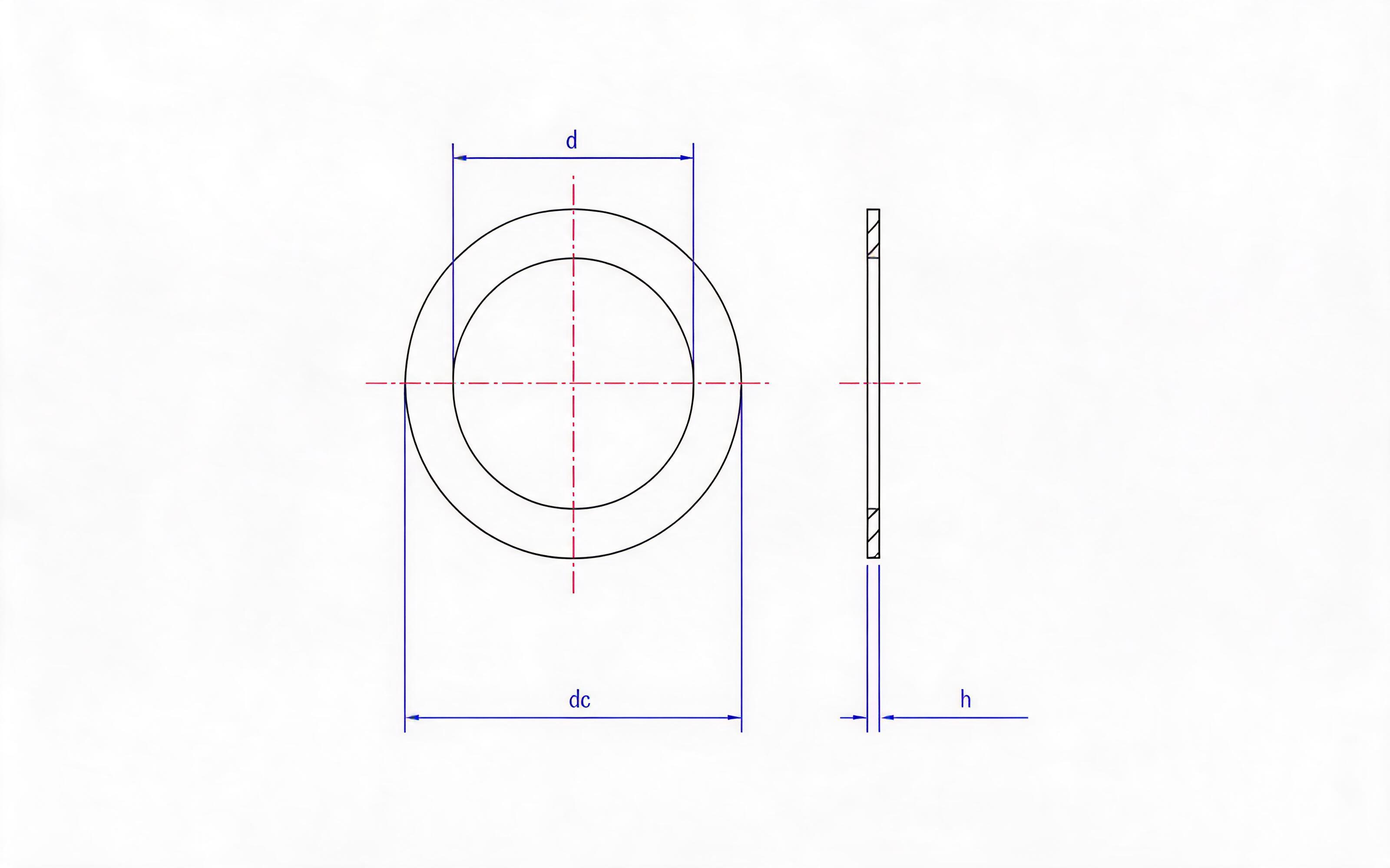 Type A Slightly Large Seal Washer (Asbestos Free Material) Standard Drawing