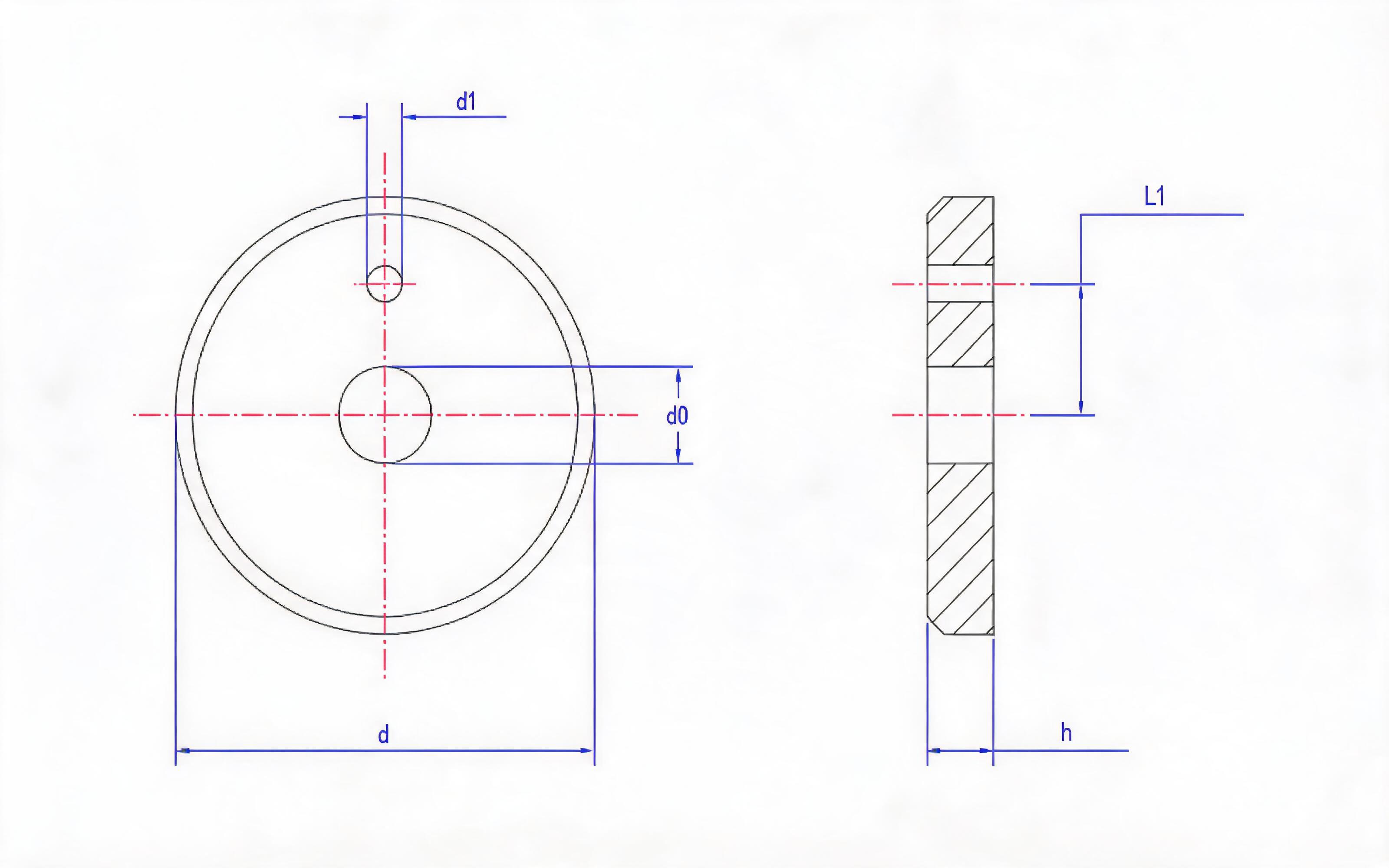 Bolted retaining ring with hole at shaft end Standard Drawing