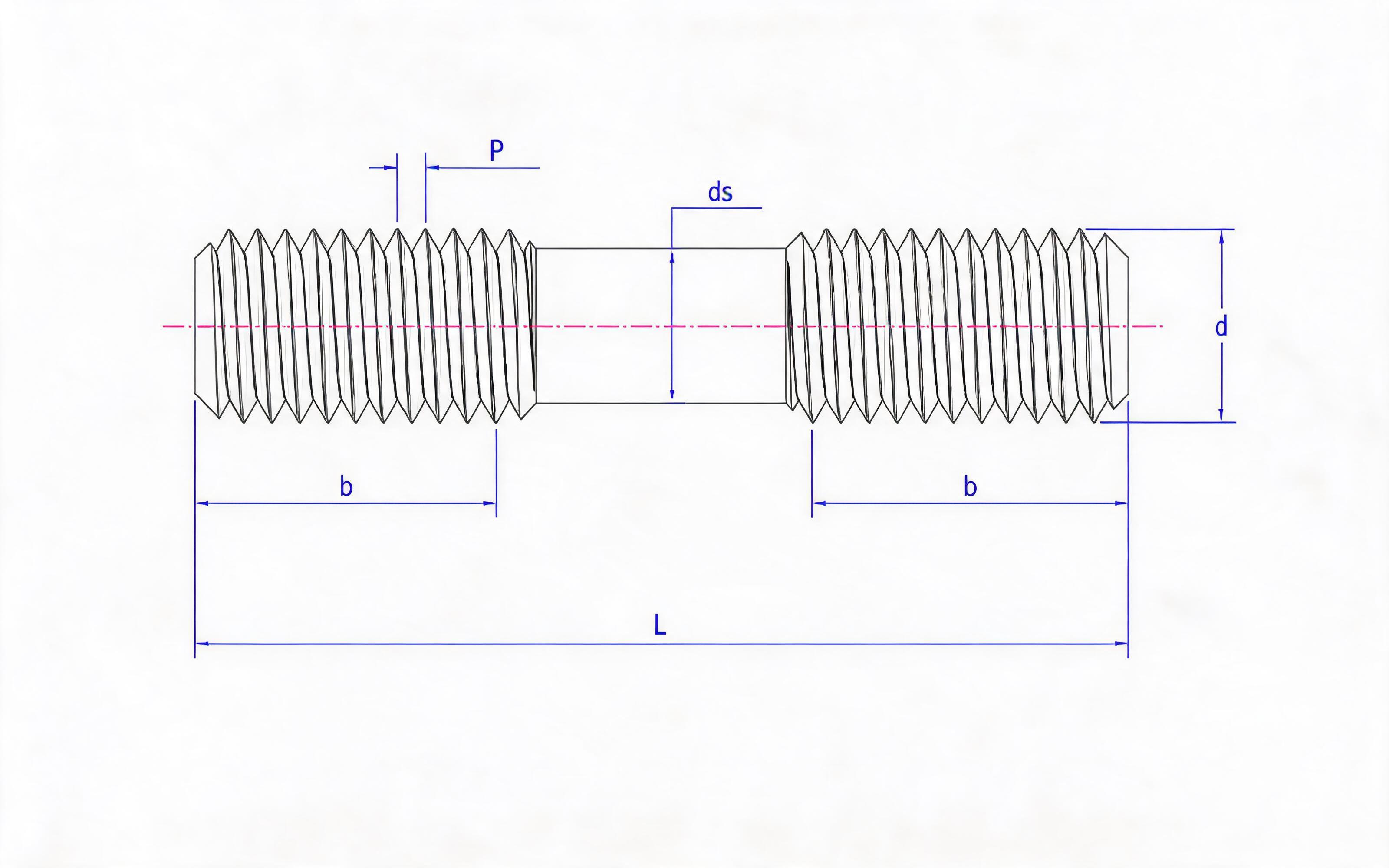 Fasteners for Steel Pipe Flanges Part 1 - Equal Length Studs Standard Drawing