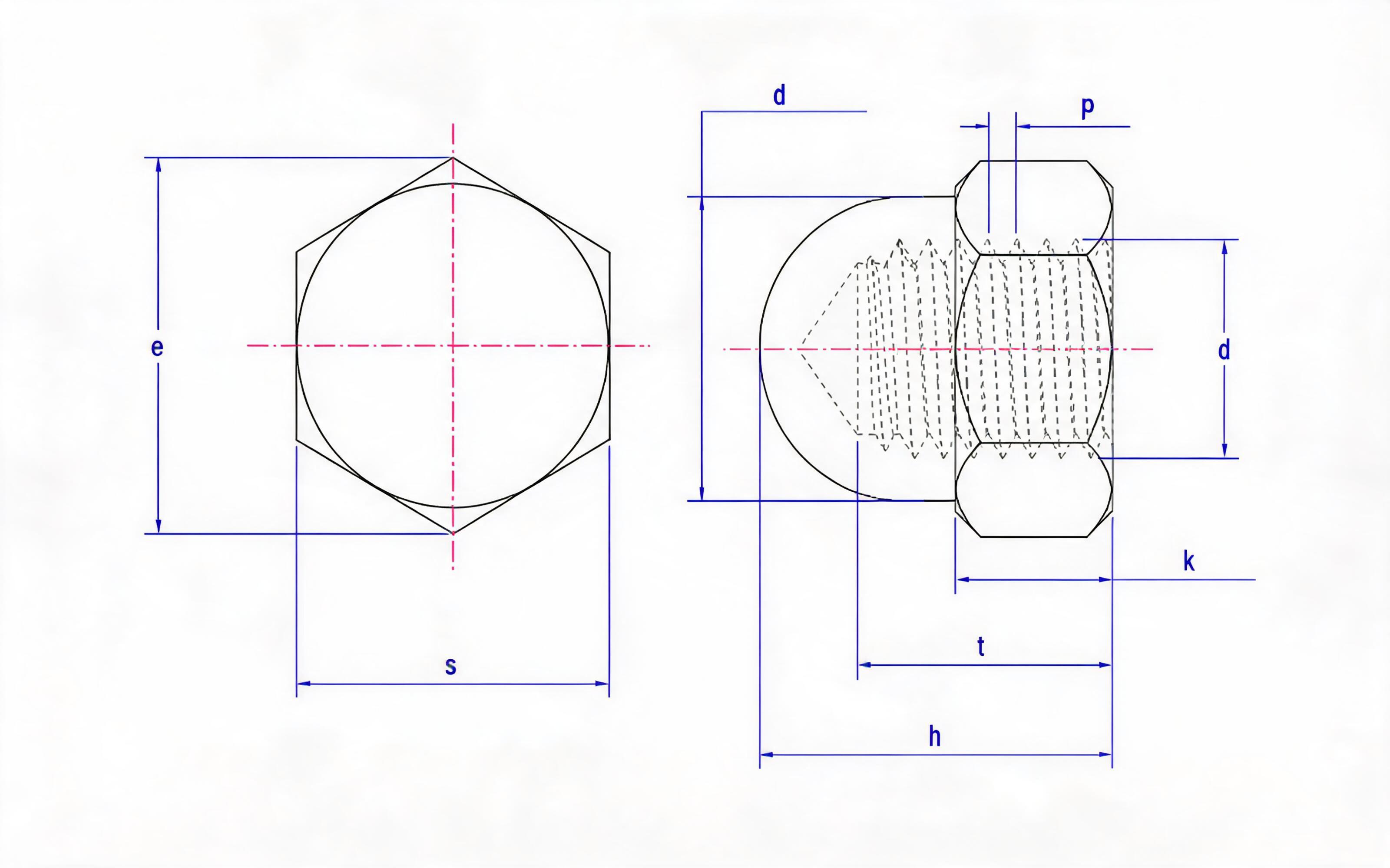 LARGE HEXAGON CAP NUT (TYPE A) Standard Drawing