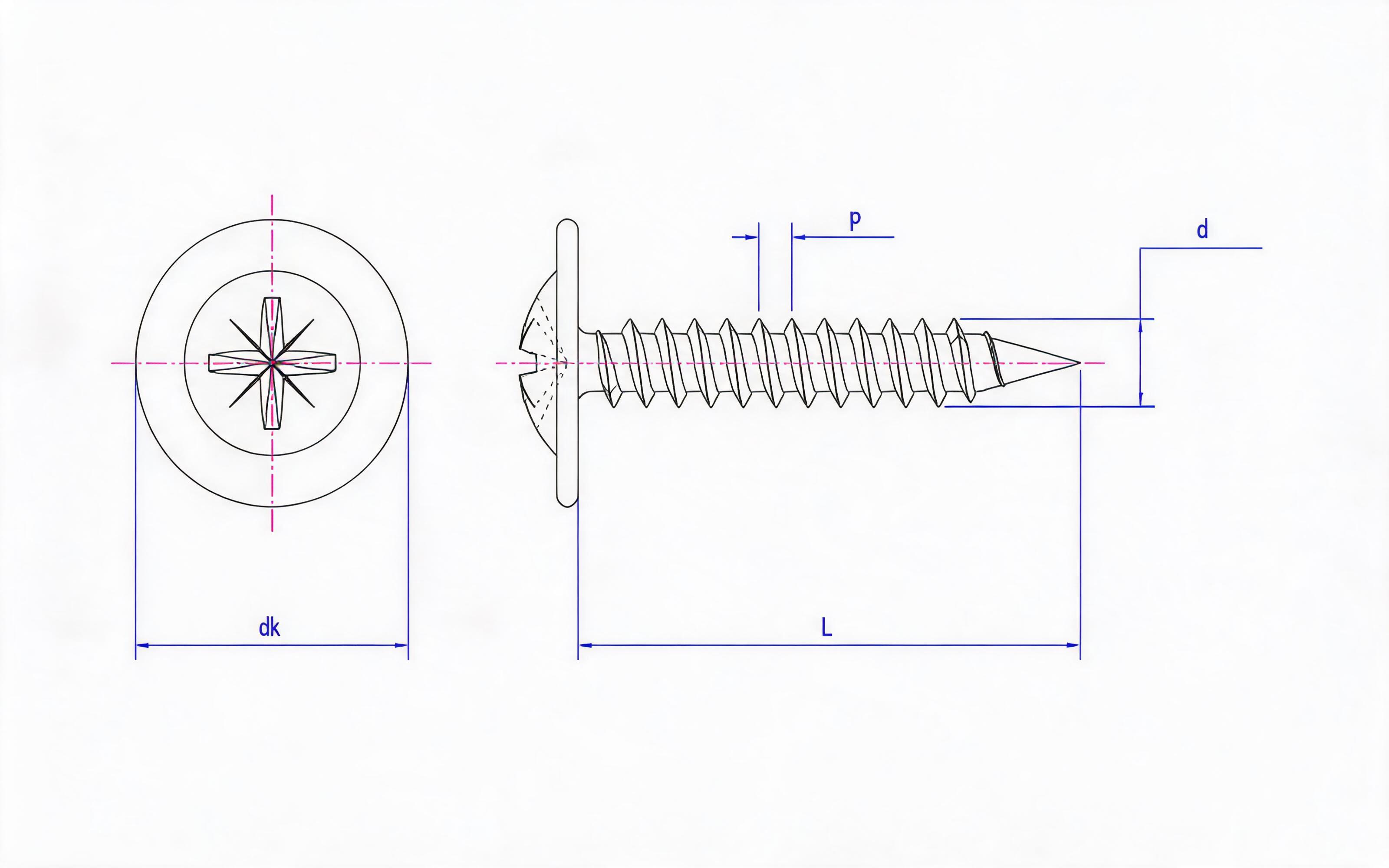 FN type herringbone groove flat round head flange single-thread dry-wall nail Standard Drawing