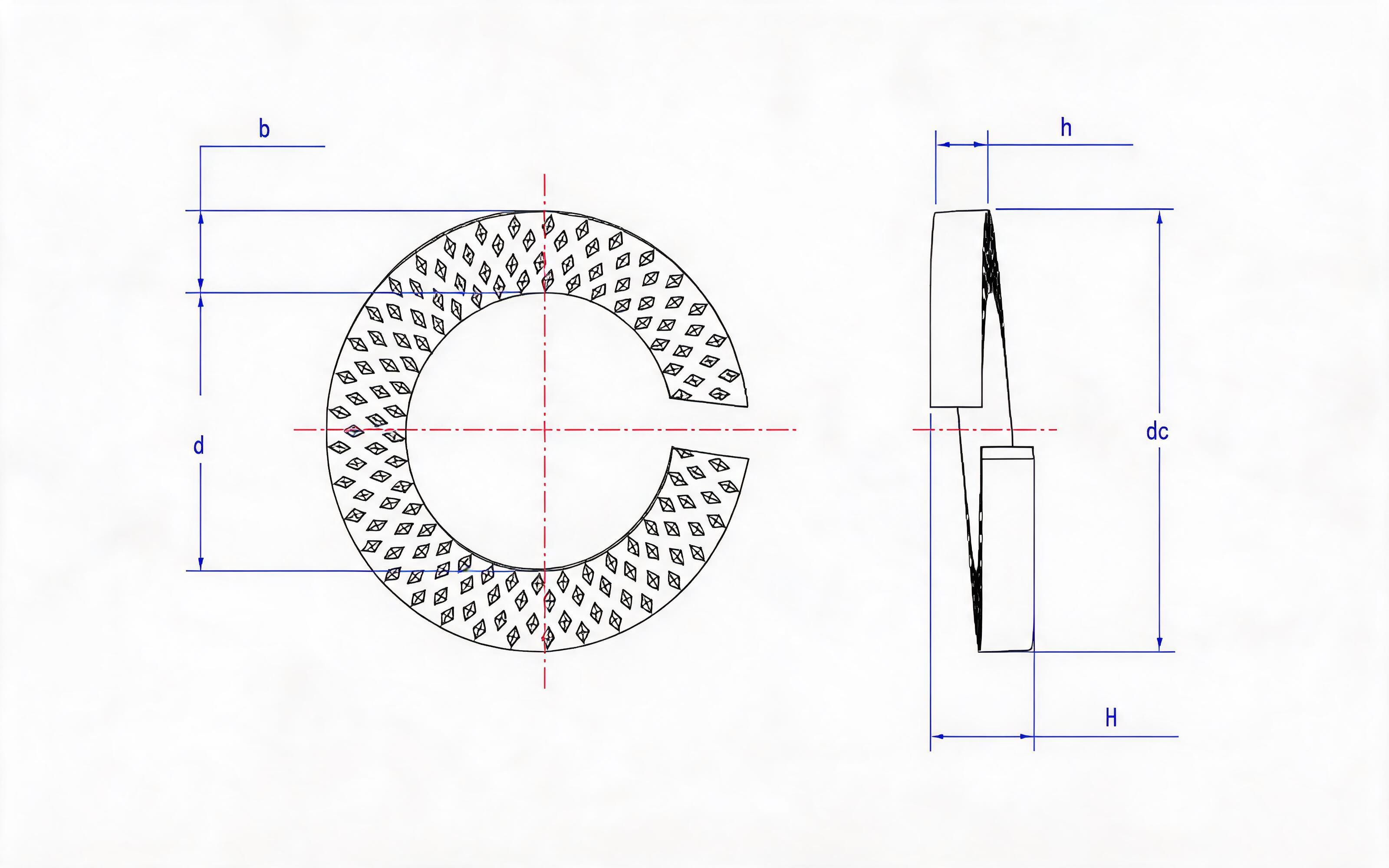Pitted spring washer (enterprise standard) Standard Drawing