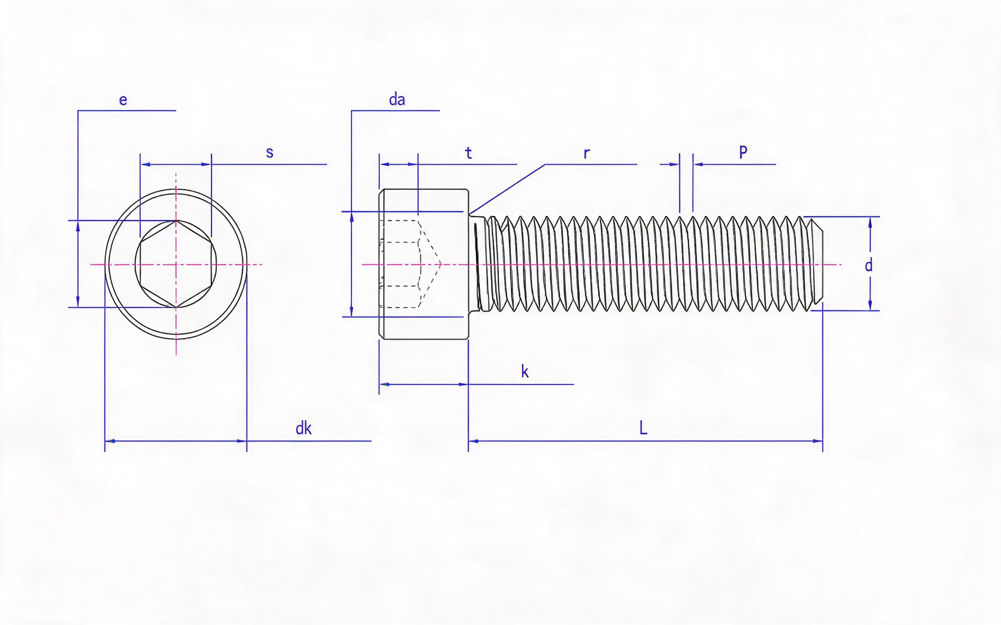 SOCKET HEAD CAP SCREW Standard Drawing