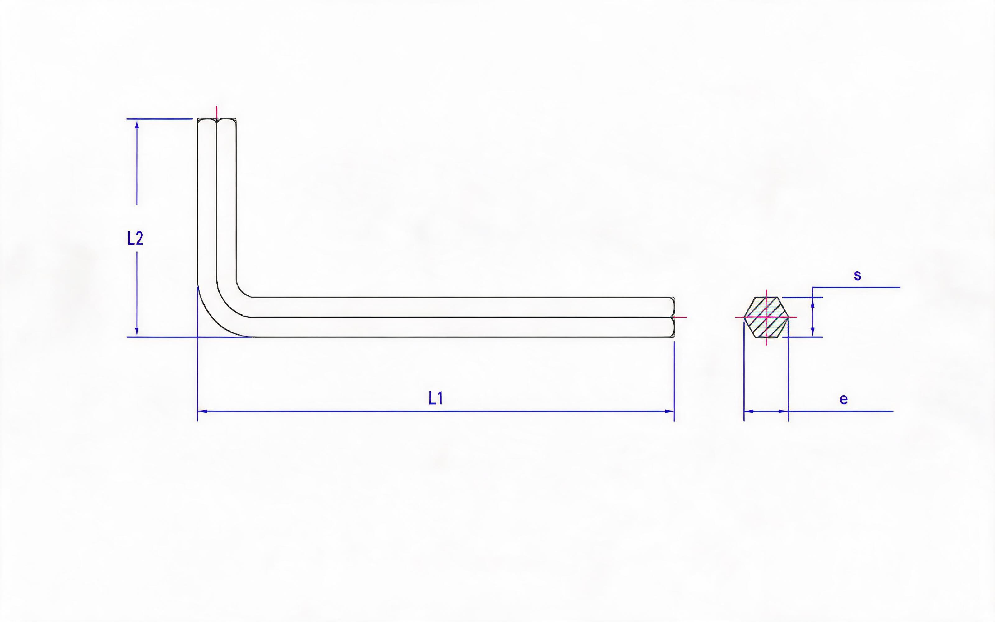 Extended hexagon wrench Standard Drawing