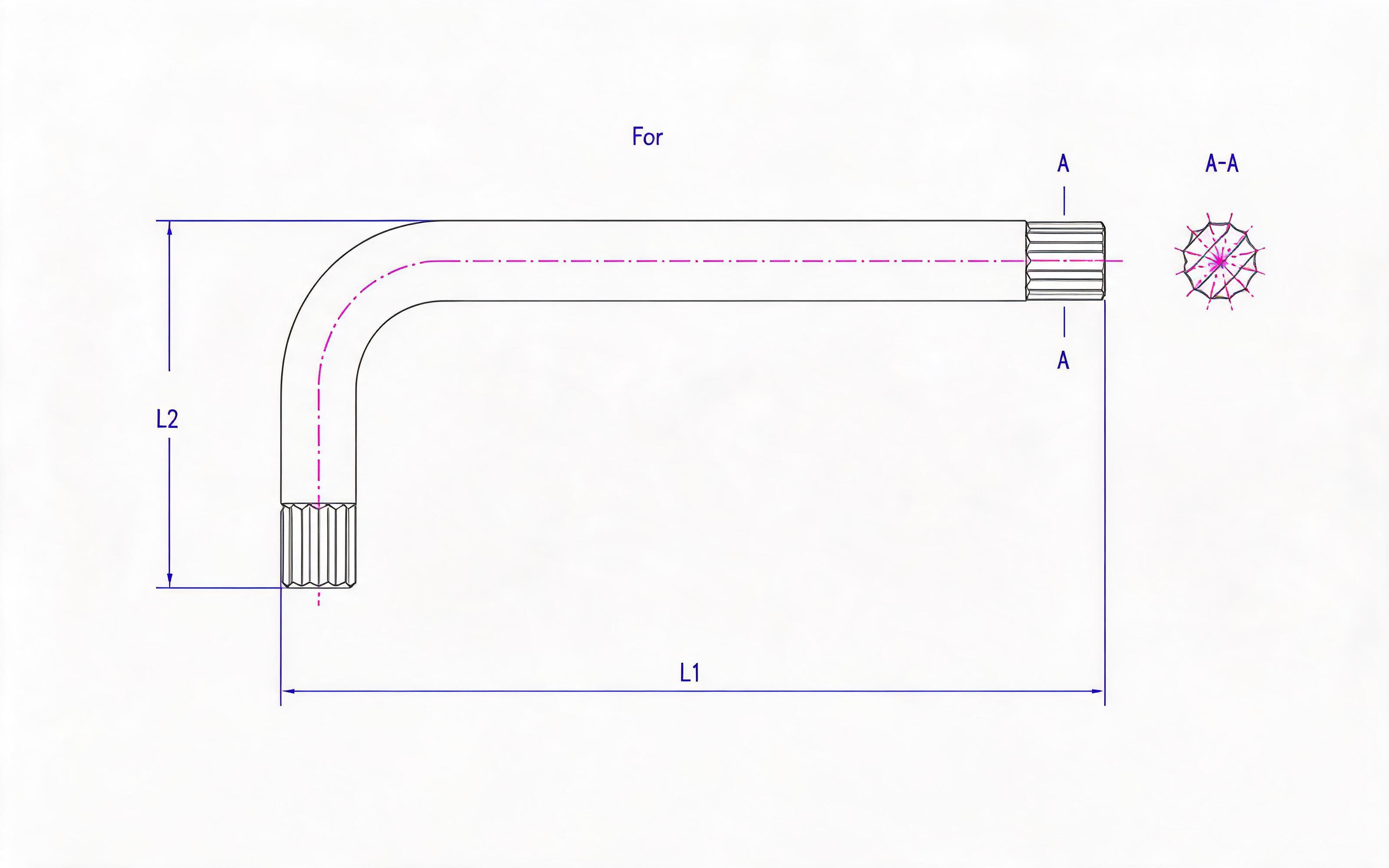 Wrench for internal dodecagonal groove Standard Drawing