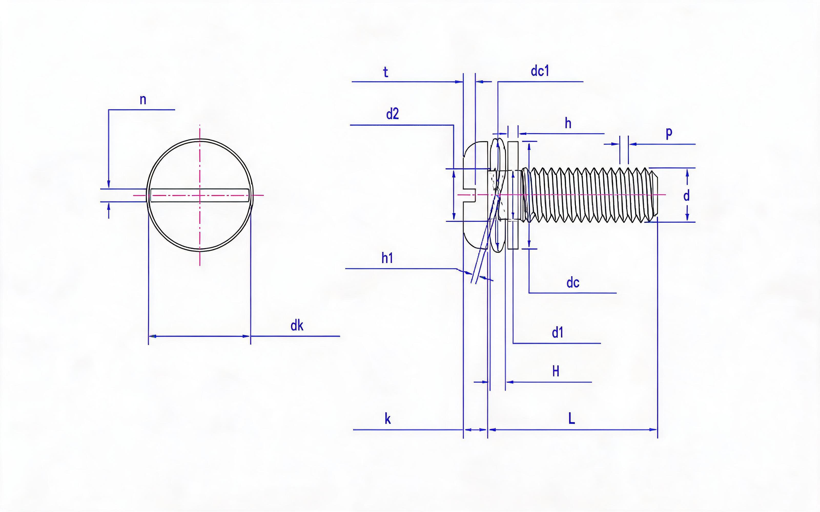 Combination of slotted pan-head screw, flat washer and corrugated elastic washer Standard Drawing