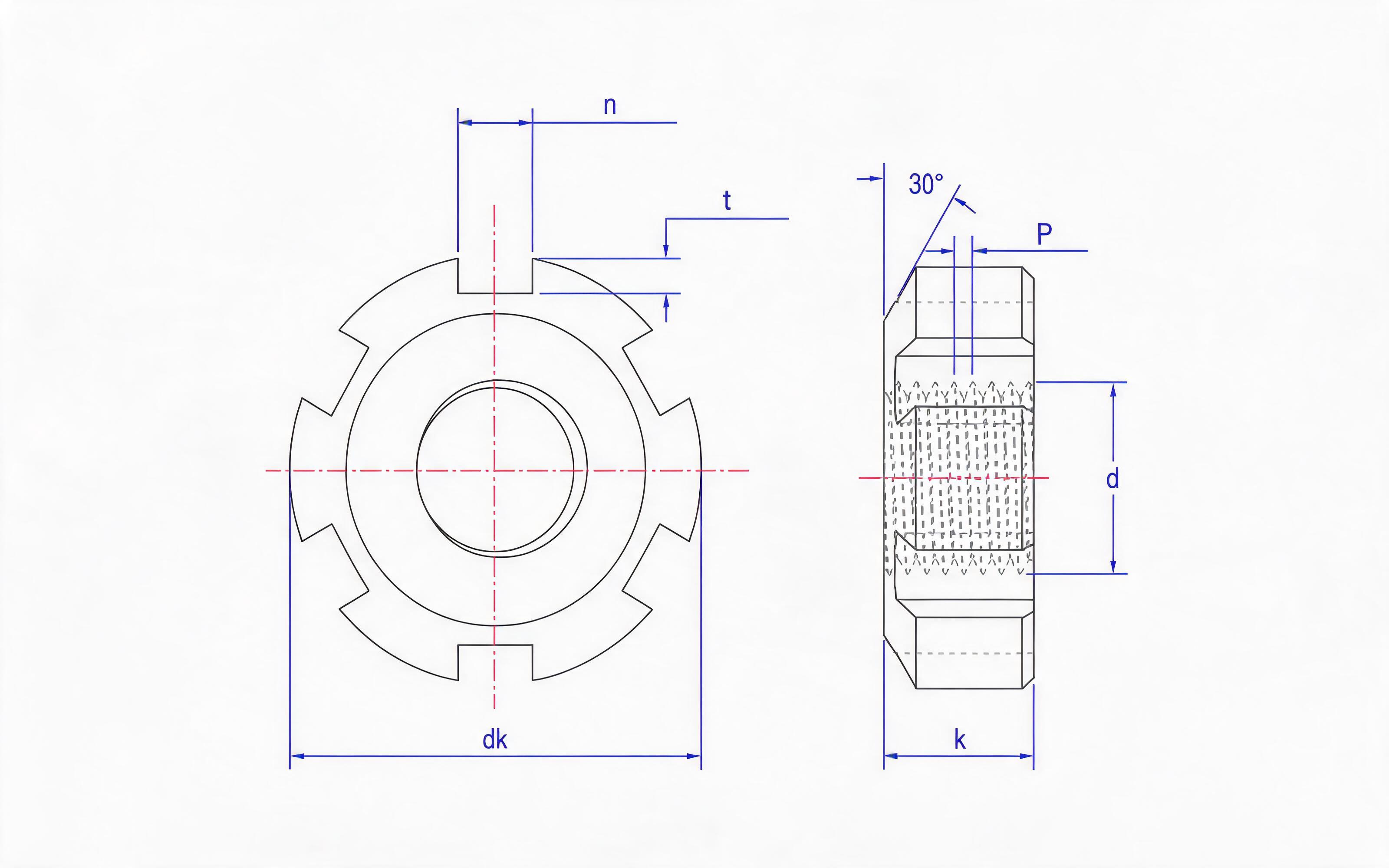 Round nut (d ≥ M105) Standard Drawing