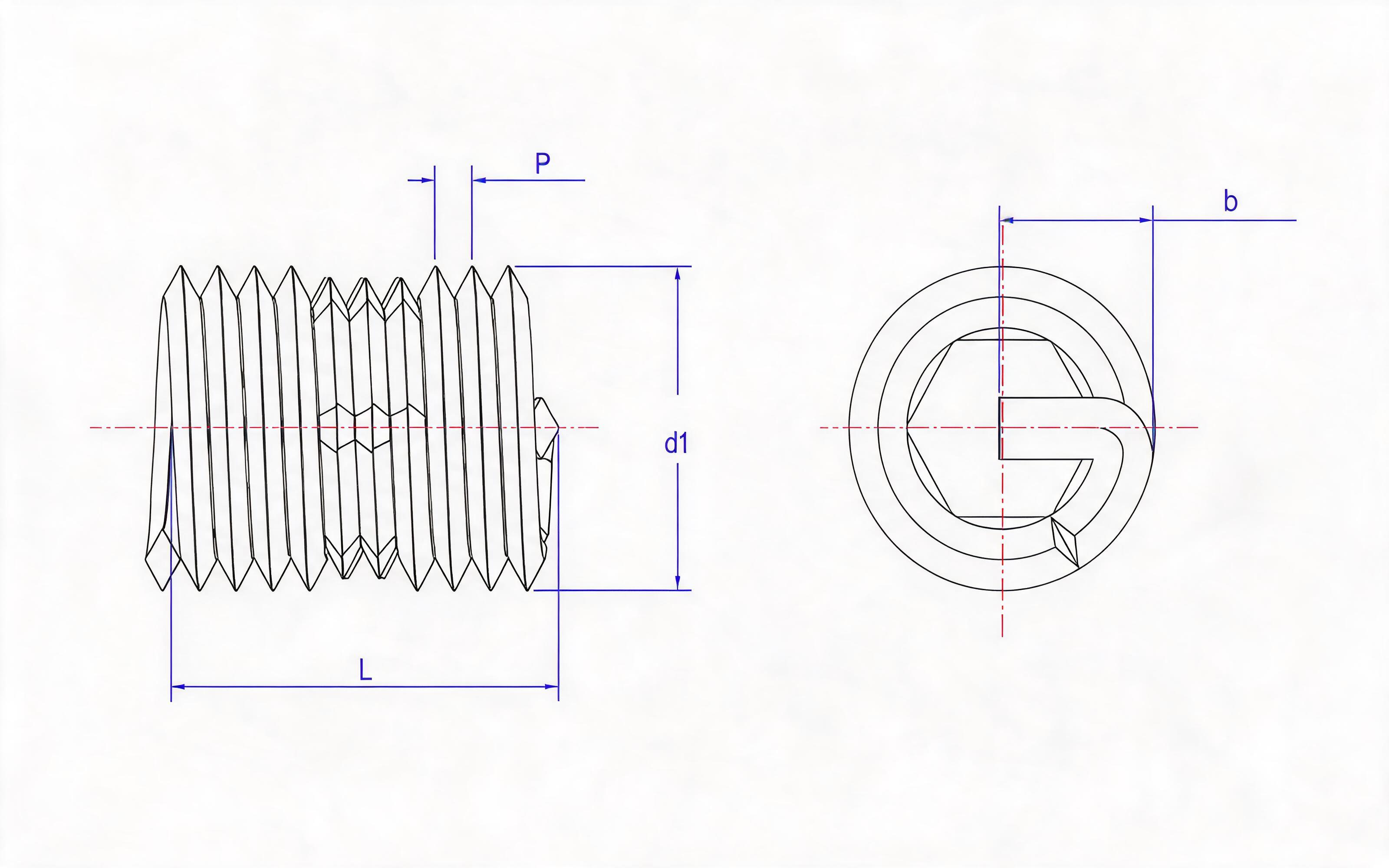Locking type steel wire screw sleeve Standard Drawing