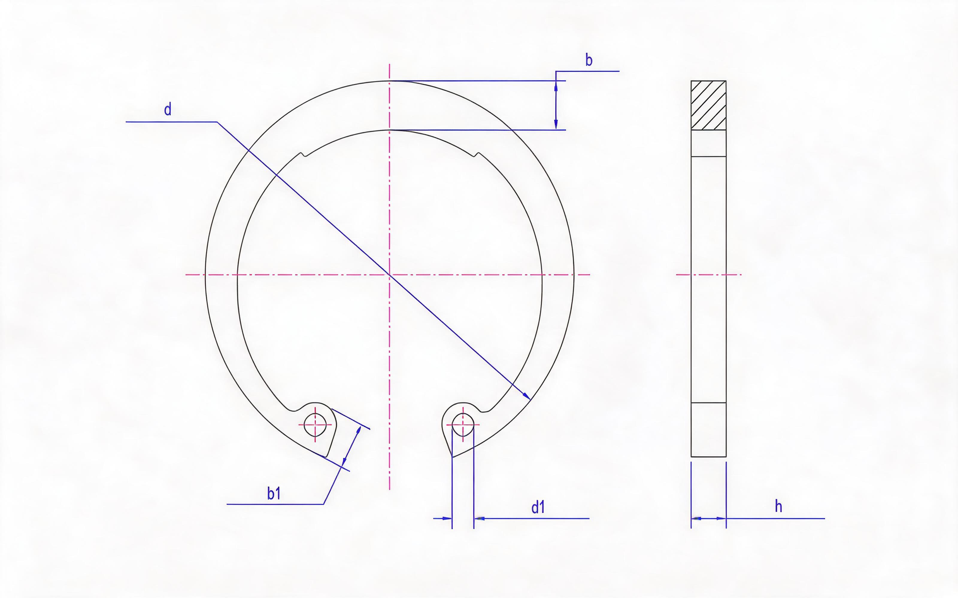 Clamp spring for heavy hole (Fig. 2, d ≤ 300mm) Standard Drawing