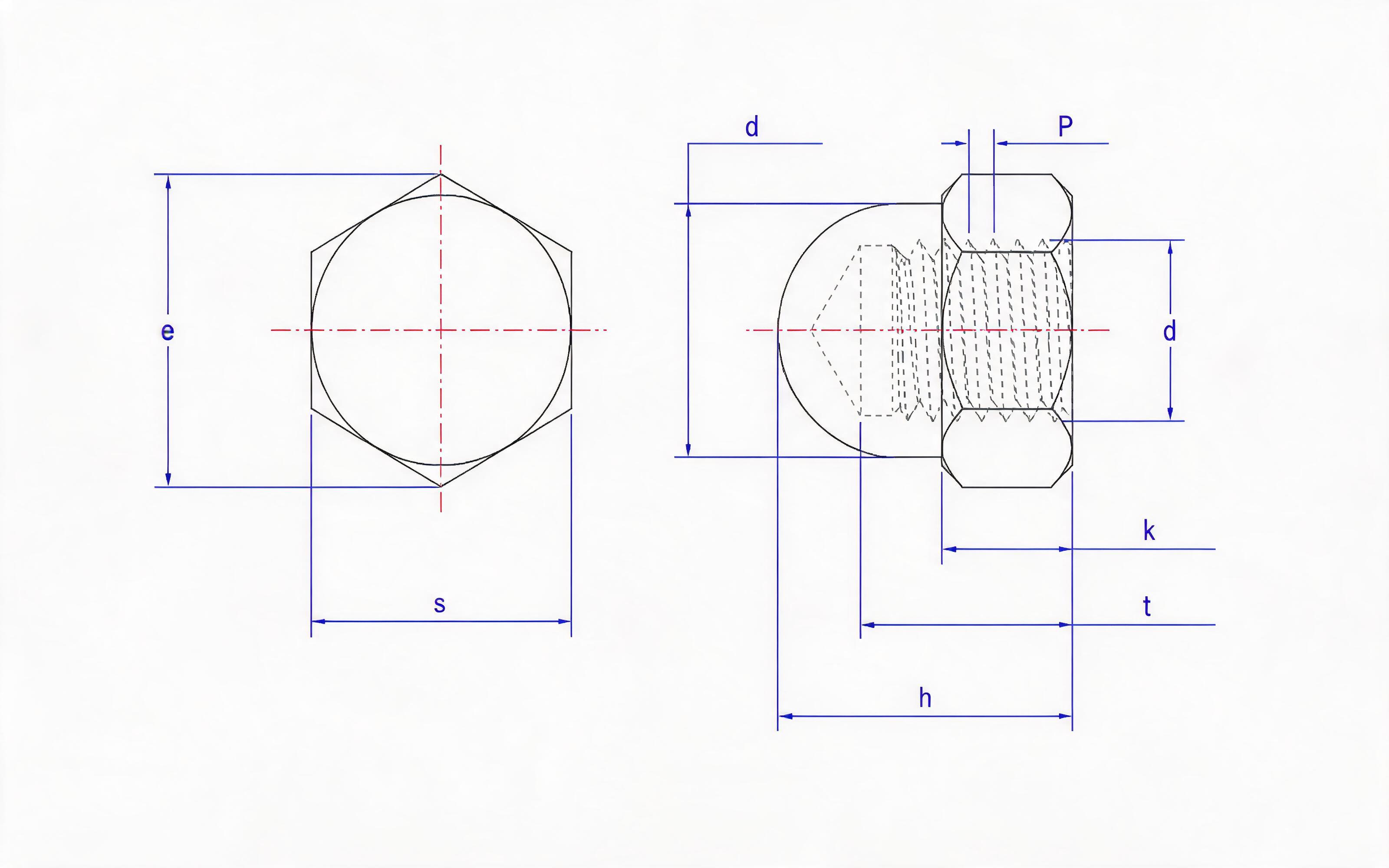 Hexagon cover nut (Type B) Standard Drawing