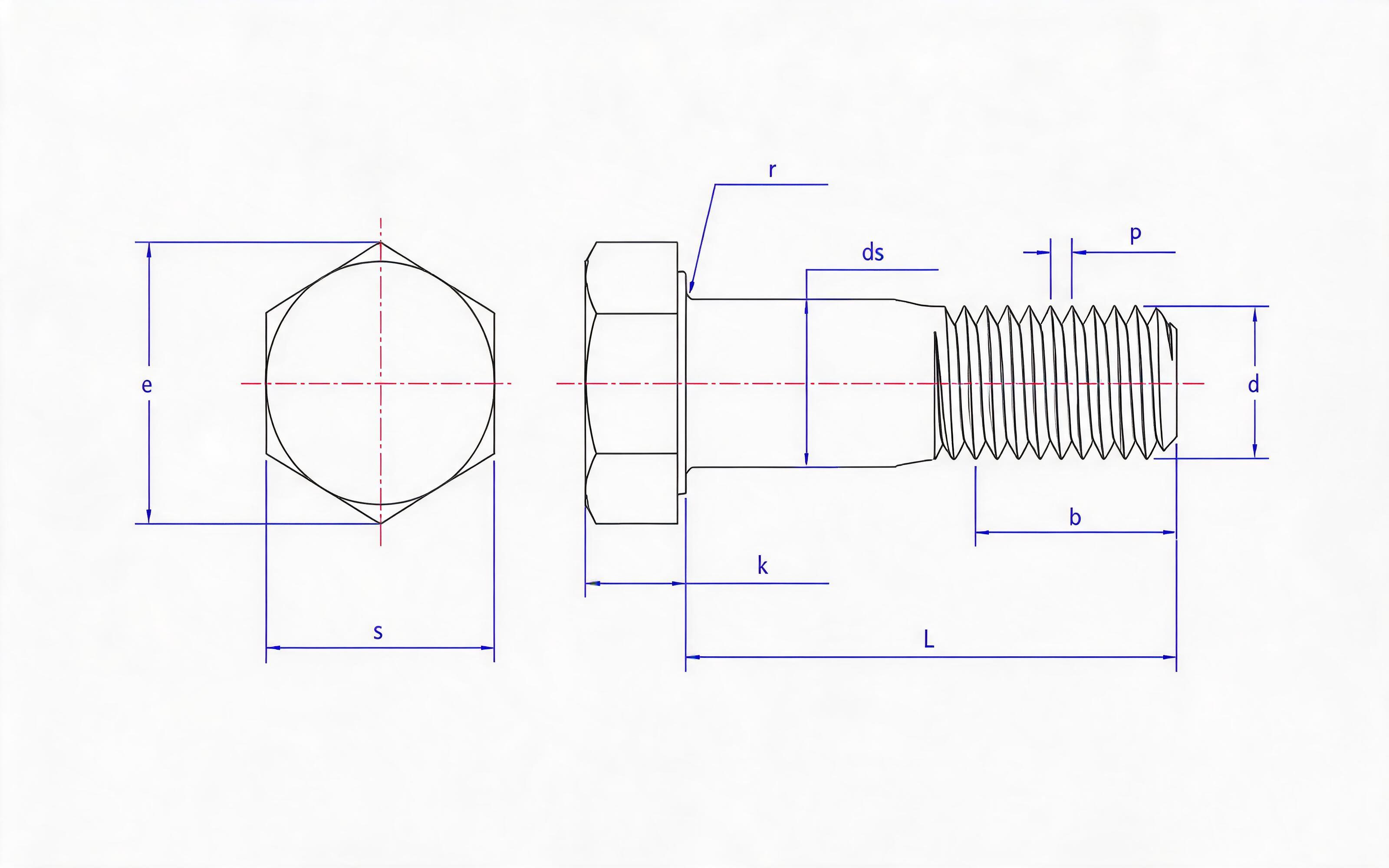 Large hexagon fitting bolt for bolted structure Standard Drawing