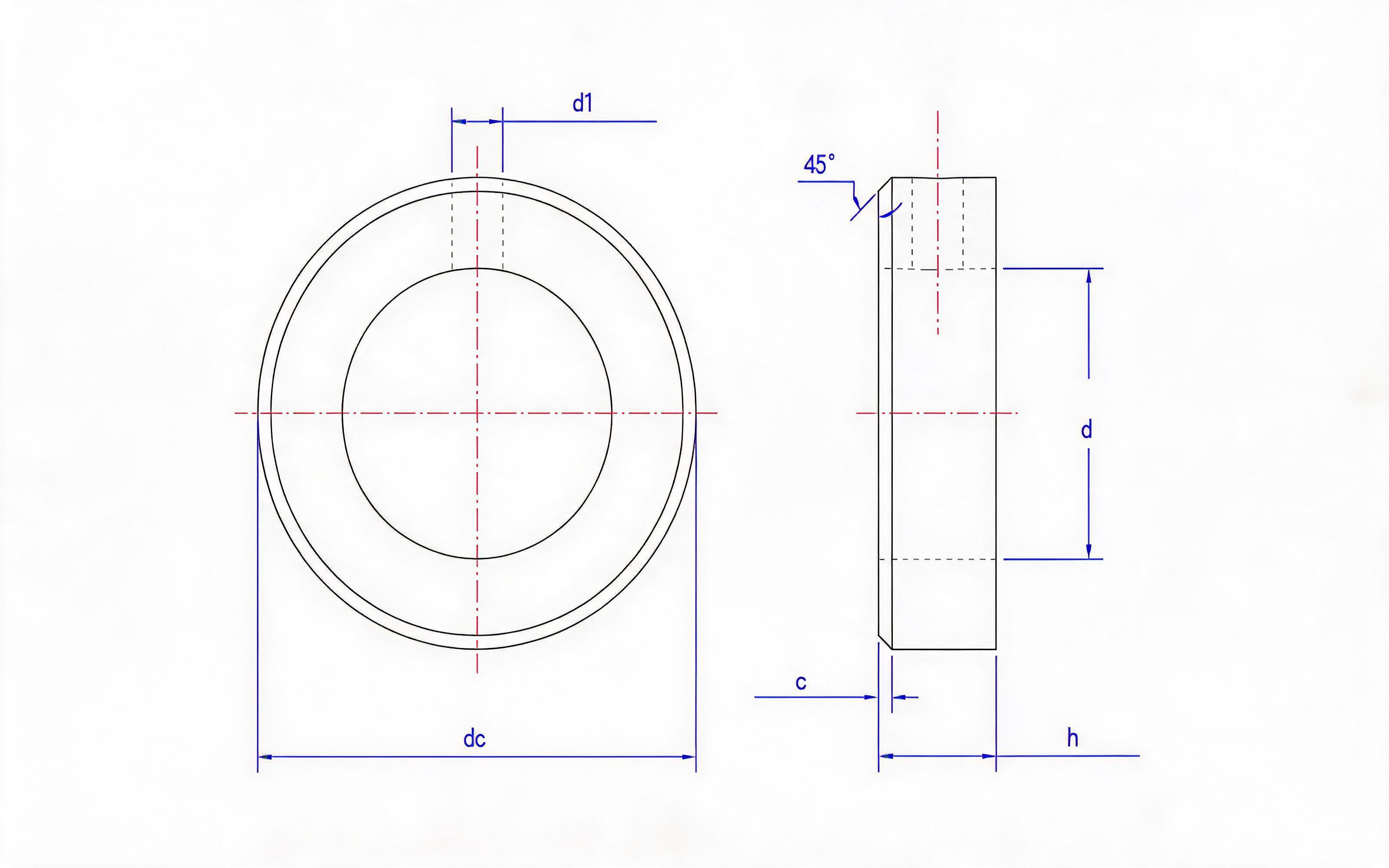 B-type screw lock retainer with lock ring (d=150) Standard Drawing