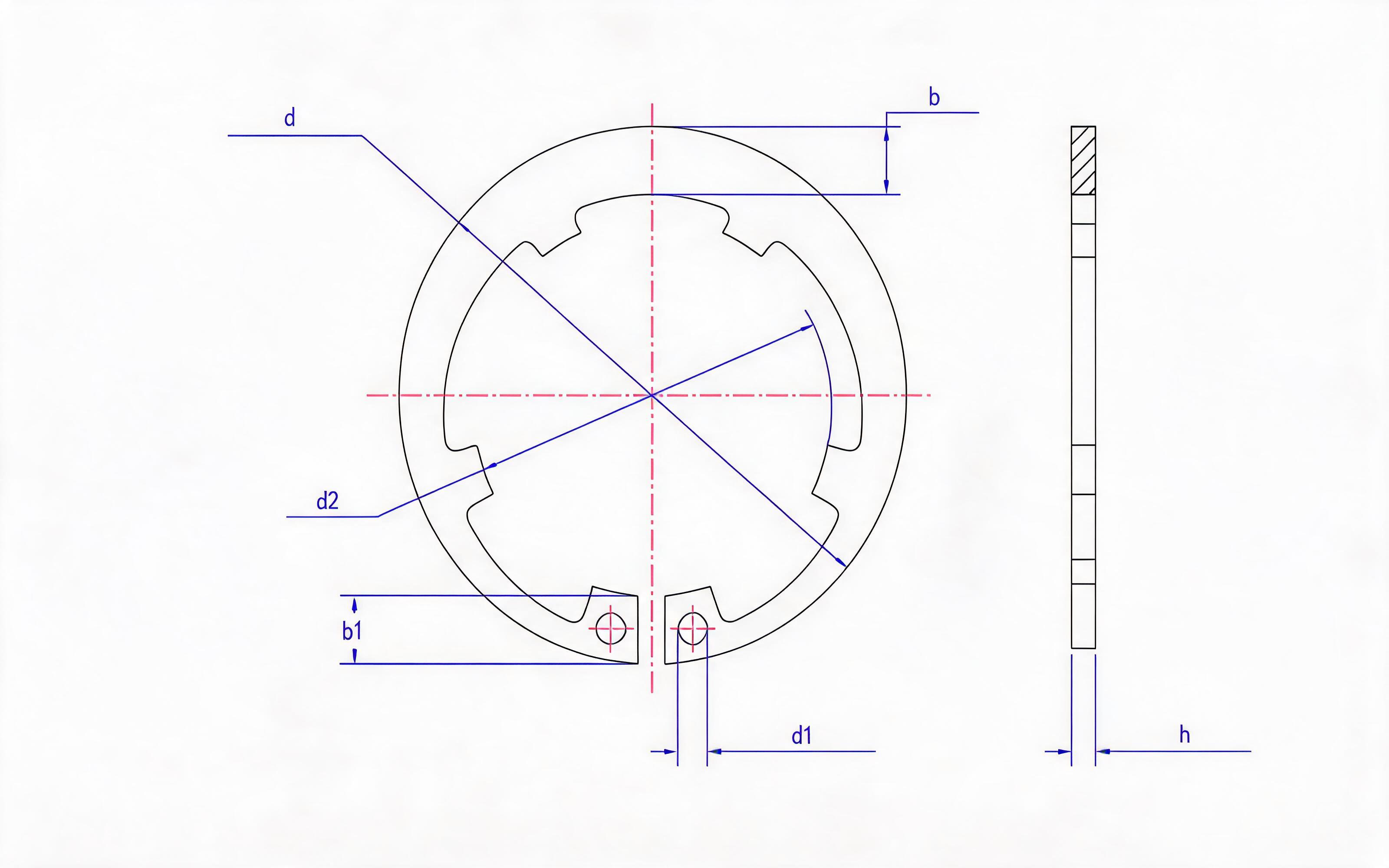 Retainer for toothed hole (Figure 2) Standard Drawing