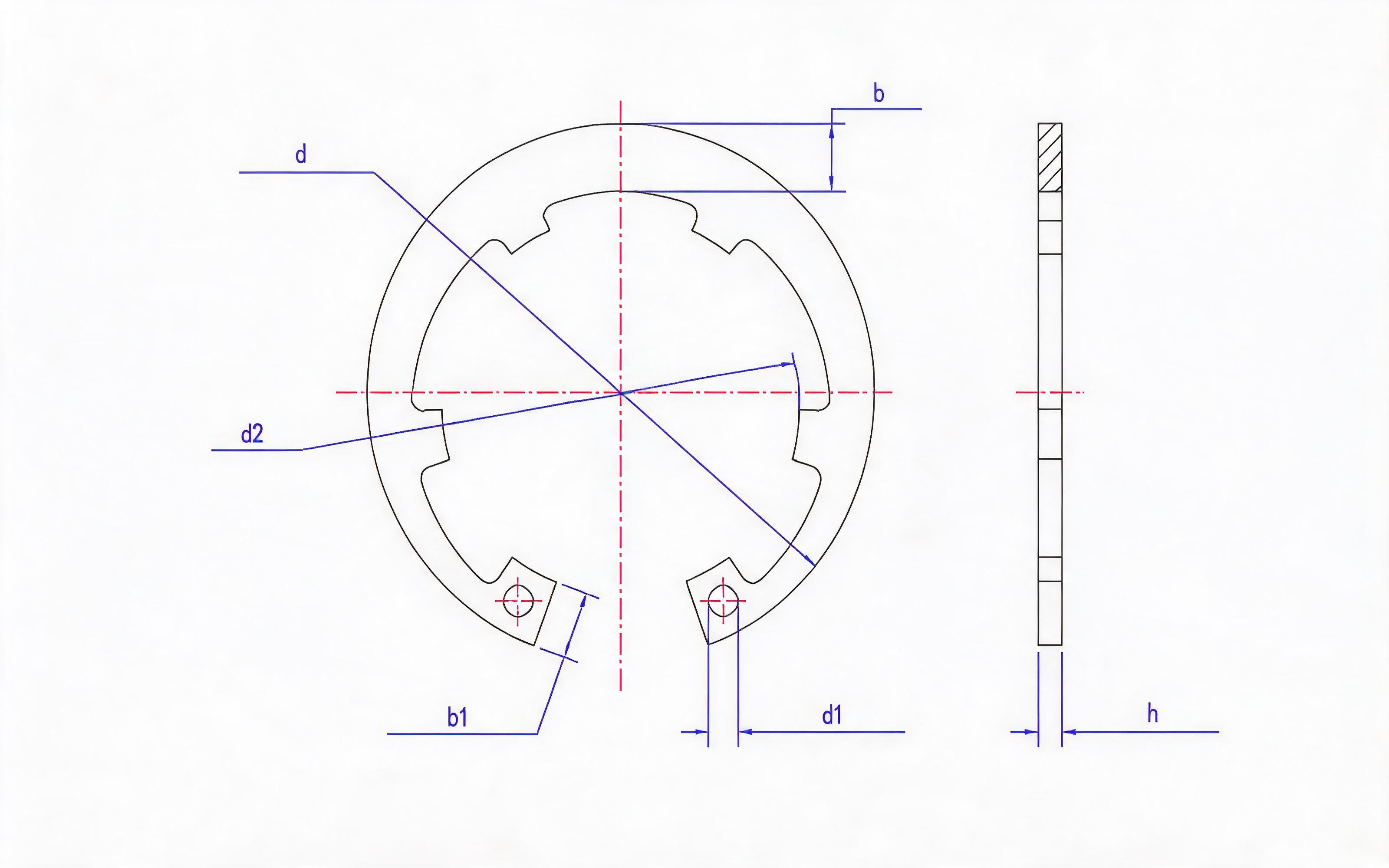 Retainer for toothed hole (Figure 1) Standard Drawing