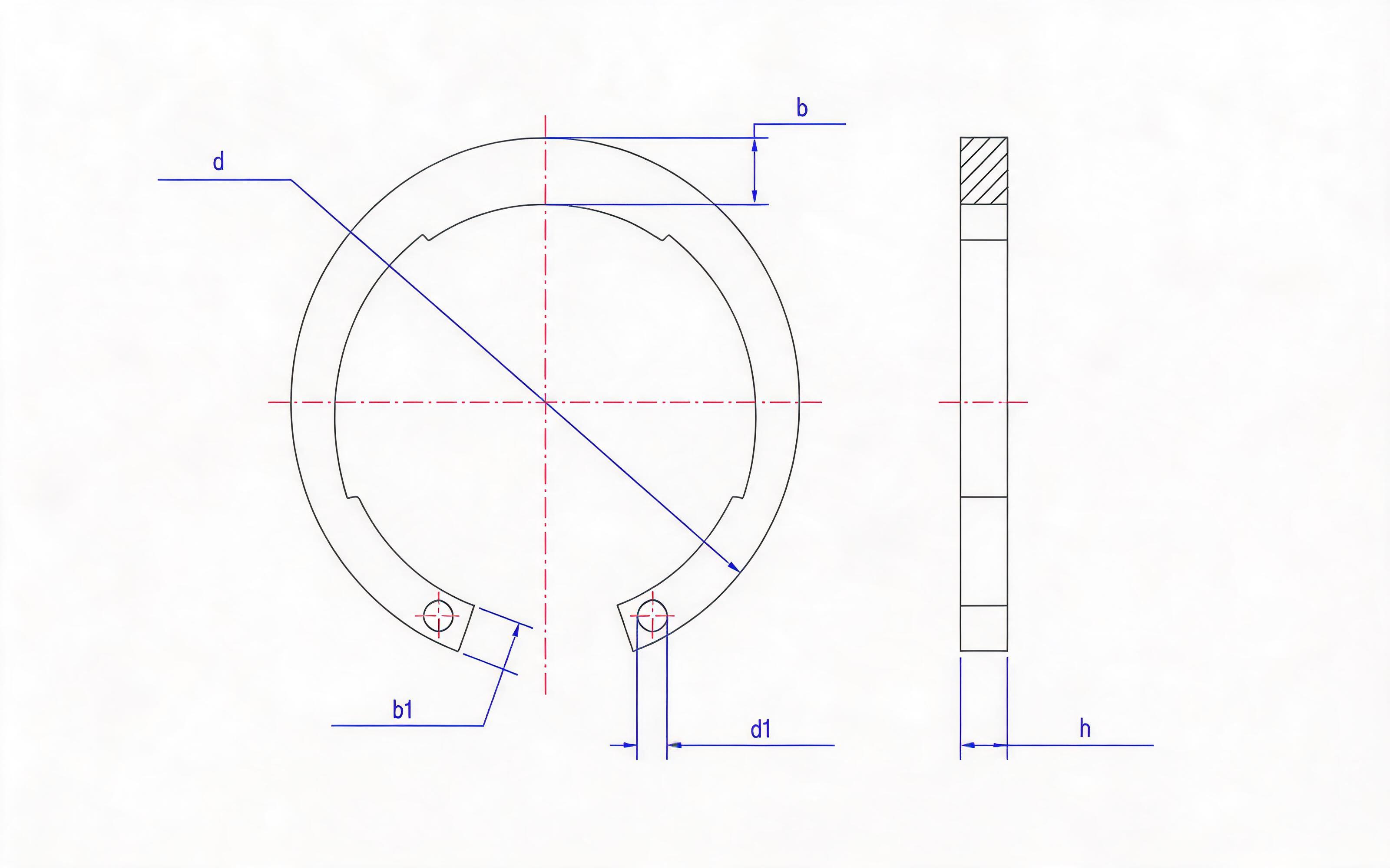 Clamp spring for ordinary hole (Fig. 2, d ≥ 170mm) Standard Drawing