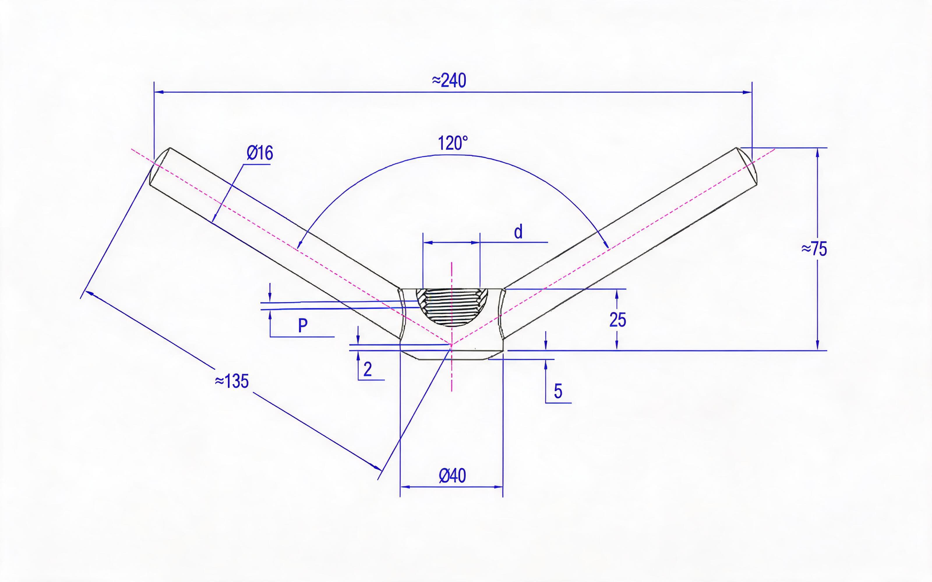 Nut, sheep's horn Standard Drawing