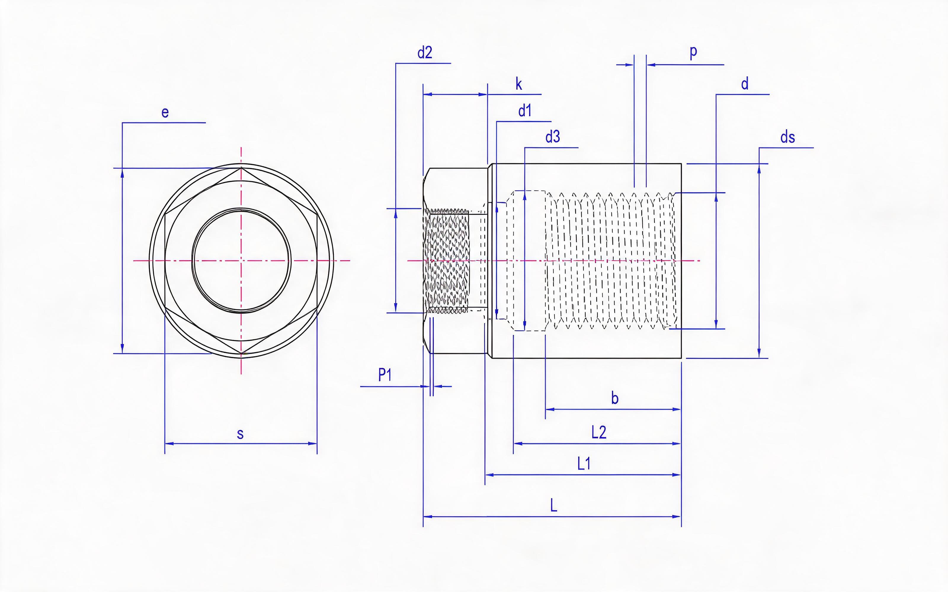 CG Cover Nut (d ≥ 64mm) Table 2 Standard Drawing