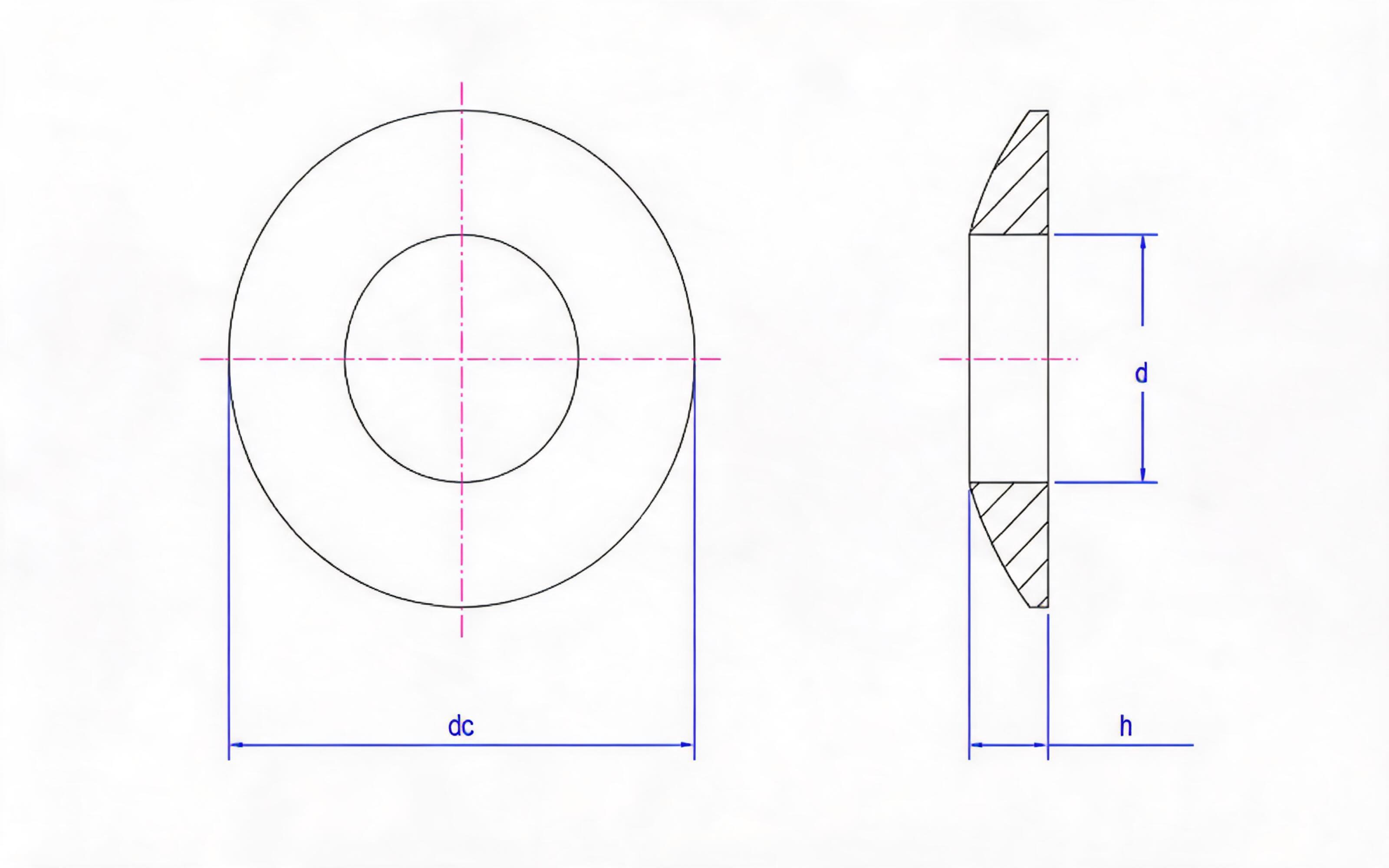 Spherical washer Standard Drawing