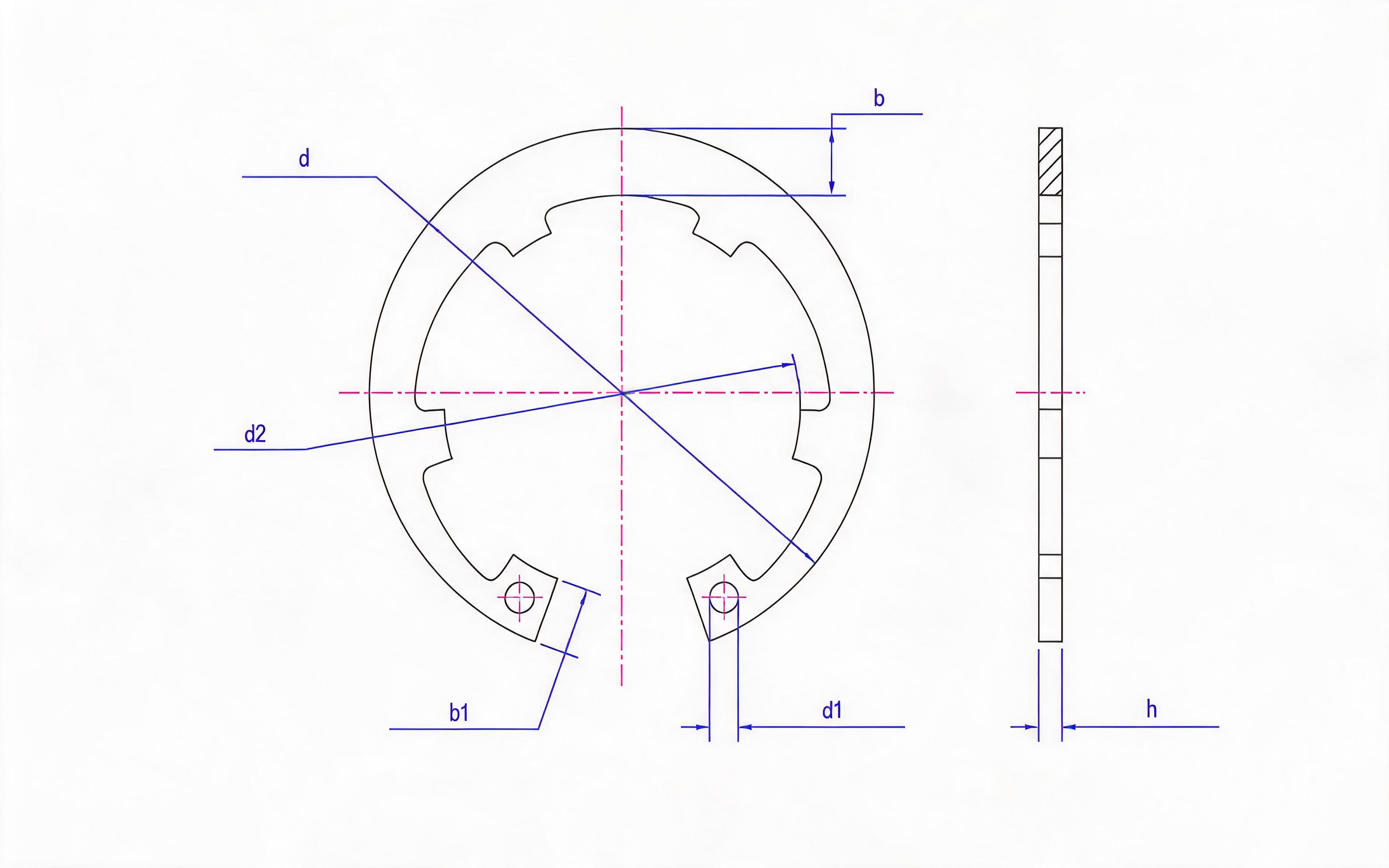 Retainer for toothed hole (Figure 1) Standard Drawing