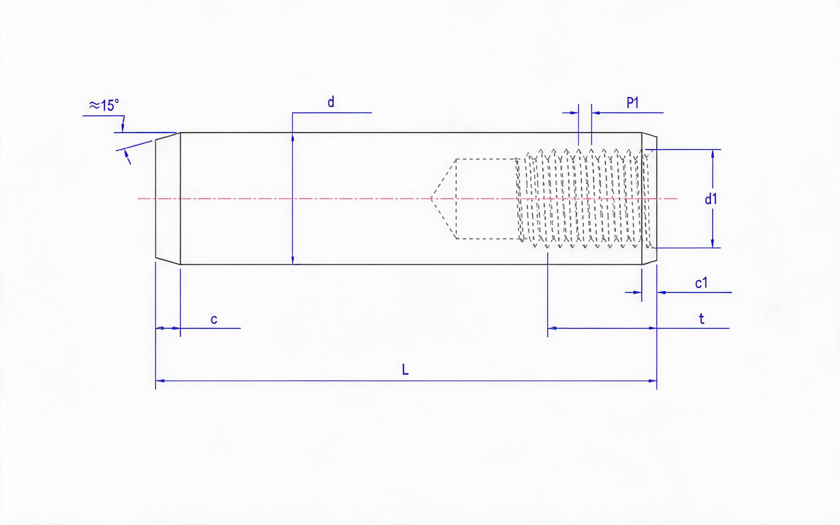 Female cylindrical pin, plain steel and austenitic stainless steel Standard Drawing