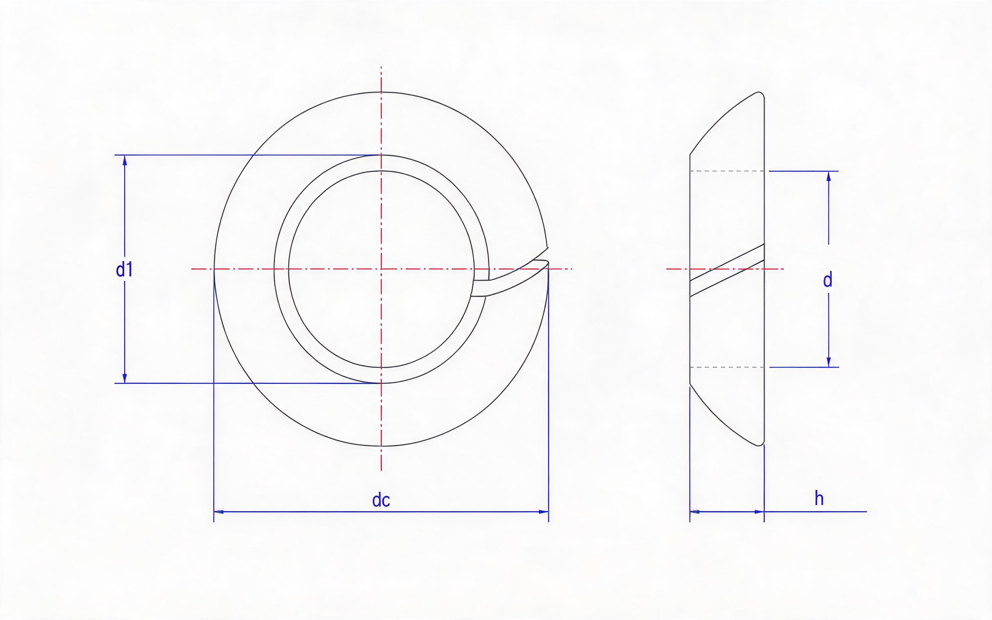 Spherical spring washer (Type C) Standard Drawing