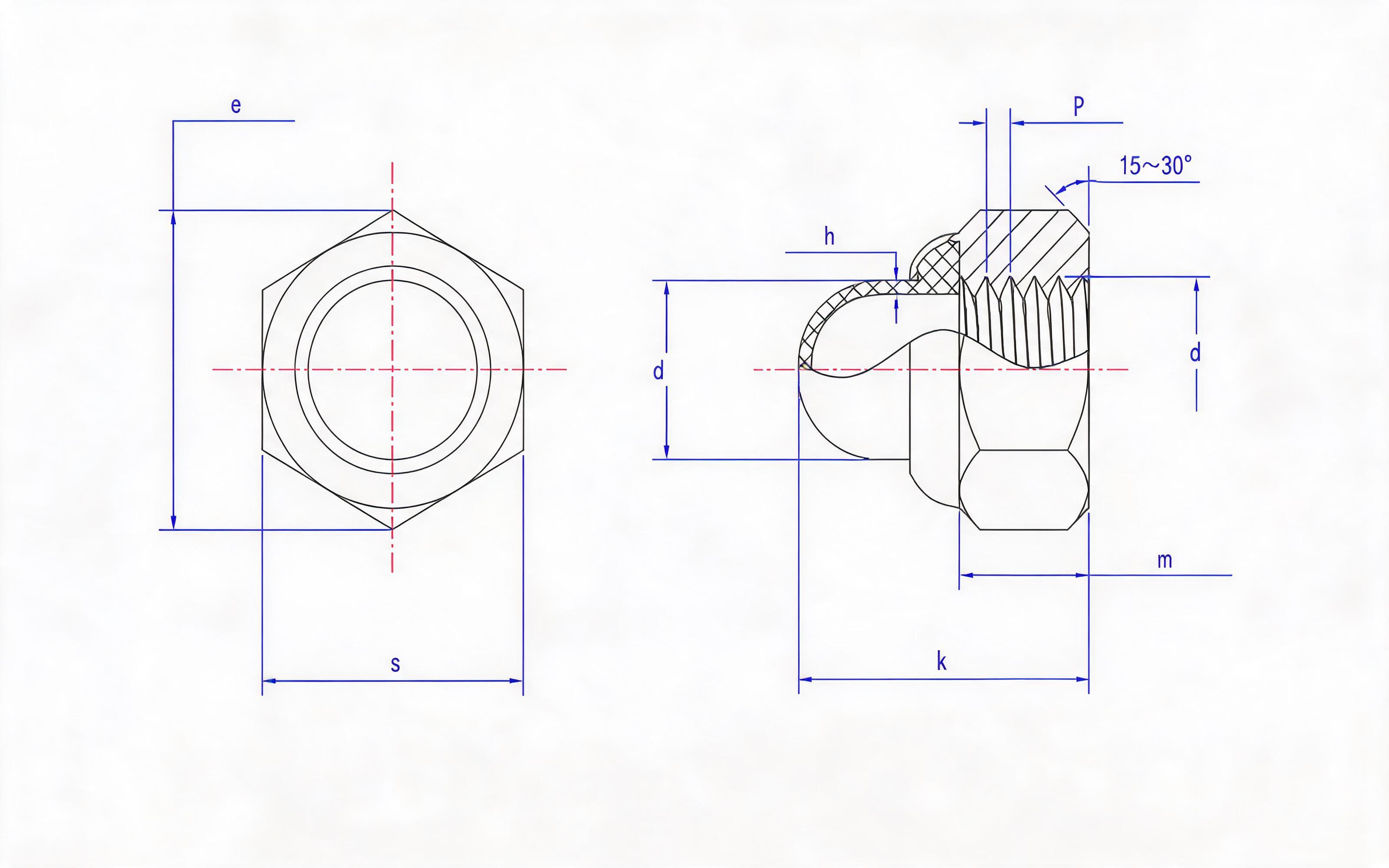 NONMETALLIC INSERT HEXAGON LOCK CAP NUT WELDED TYPE Standard Drawing