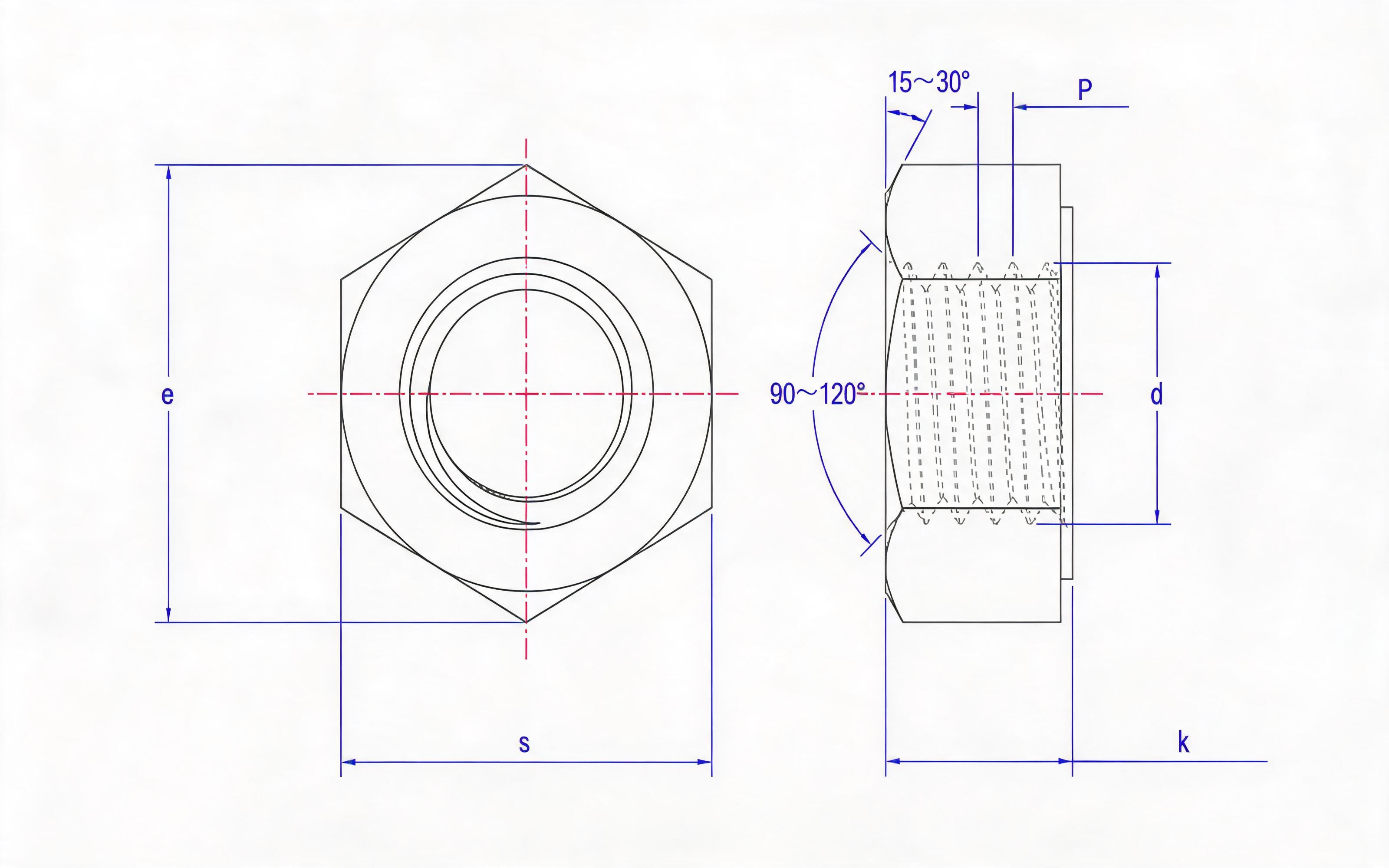 Nuts for Torsional Shear Type High Strength Bolts for Steel Structures Standard Drawing